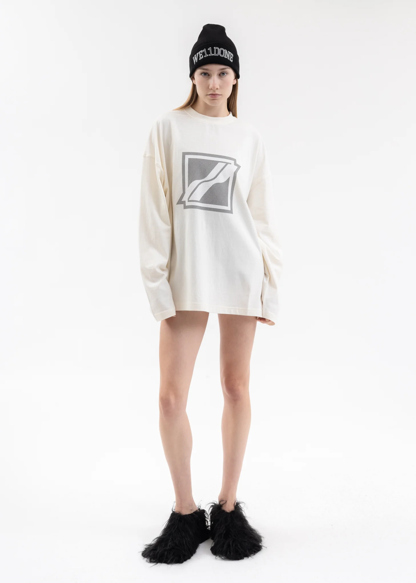 IVORY SQUARE LOGO LONG-SLEEVED T-SHIRT - Image 5