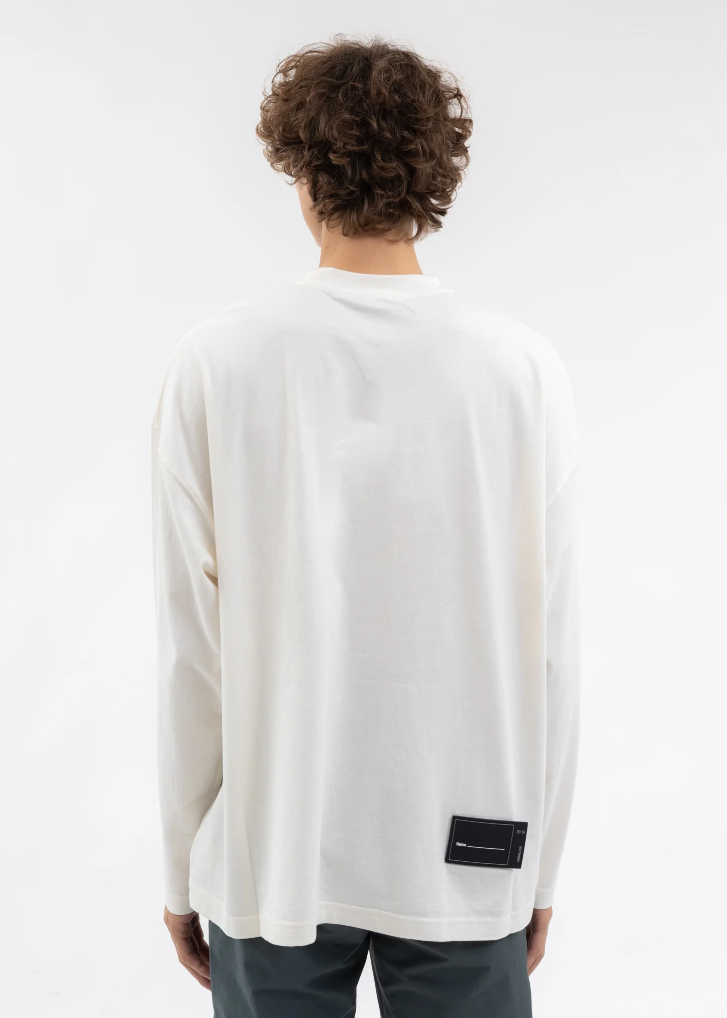 IVORY SQUARE LOGO LONG-SLEEVED T-SHIRT - Image 3