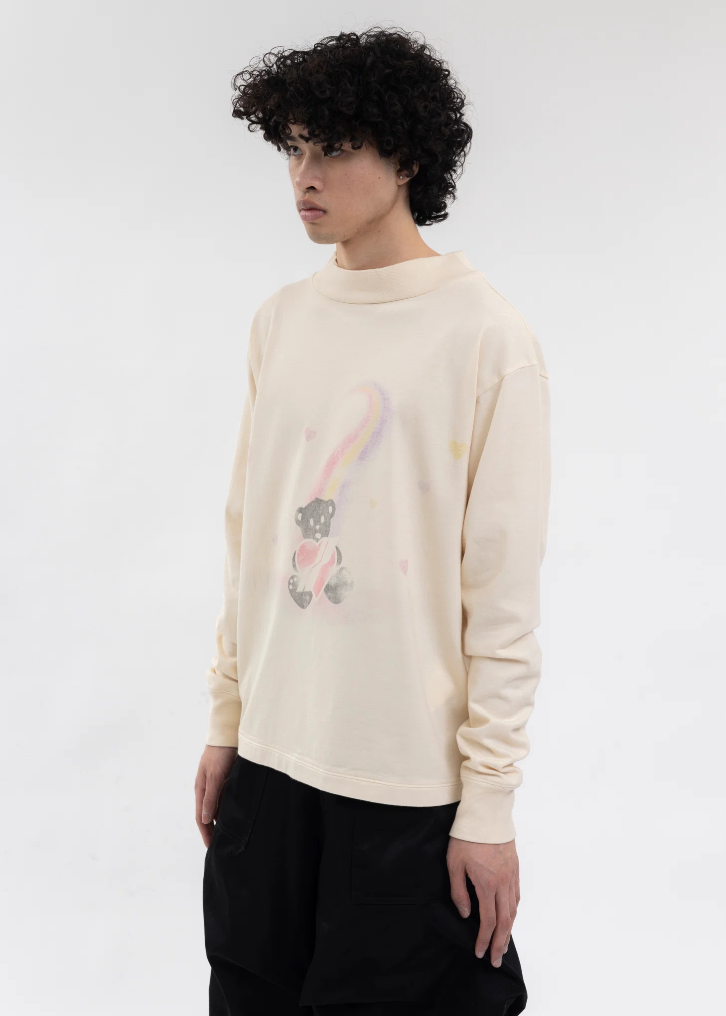 IVORY TEDDY BEAR PRINT WASHED T-SHIRT - Image 3