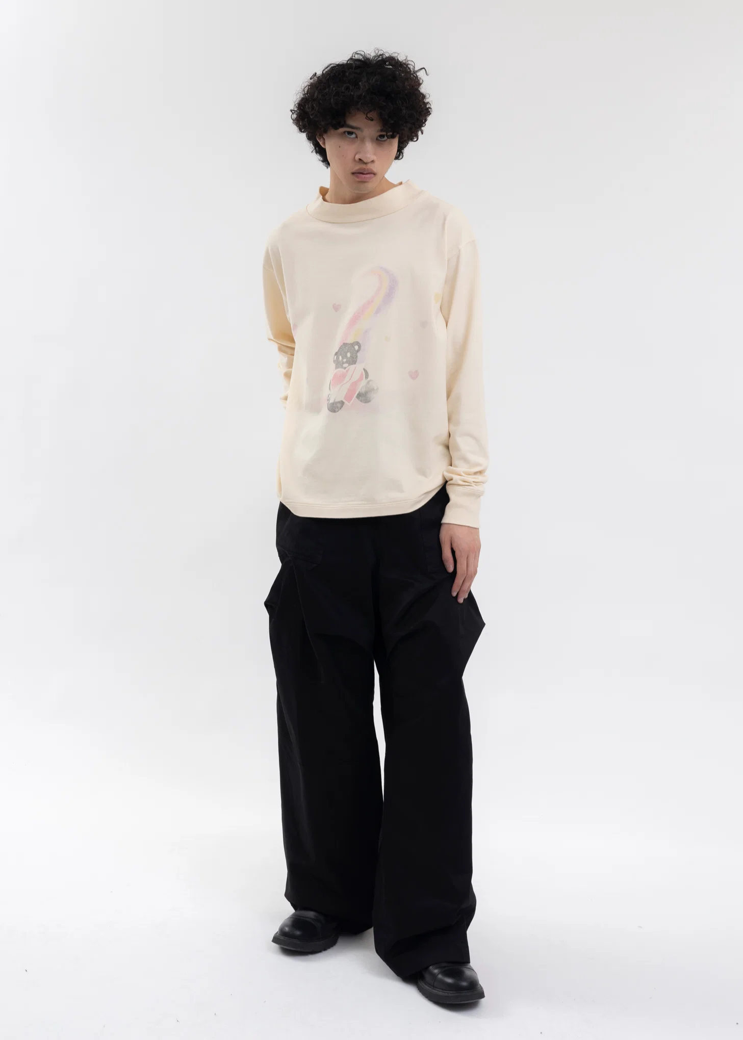 IVORY TEDDY BEAR PRINT WASHED T-SHIRT - Image 5