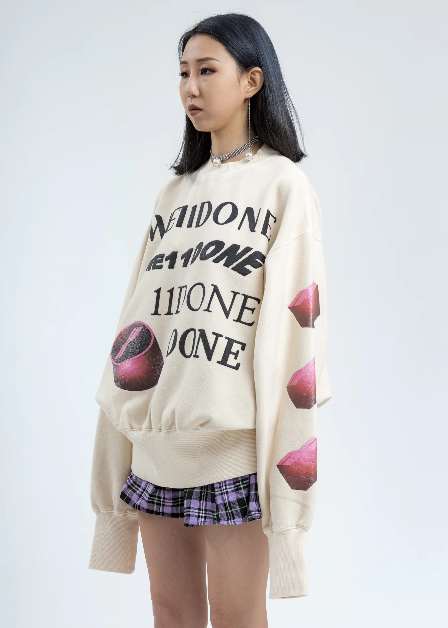 Ivory Washed Logo Sweatshirt - Image 3