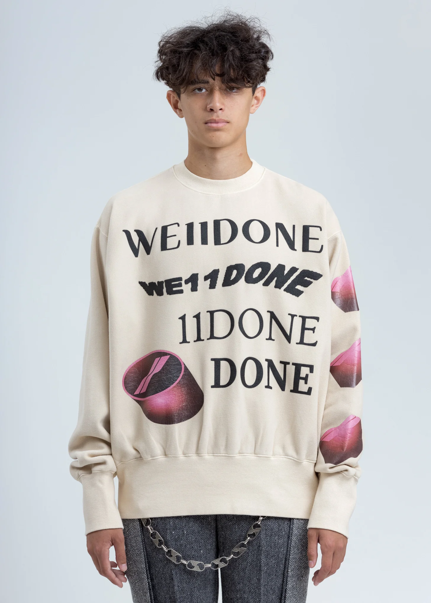 Ivory Washed Logo Sweatshirt