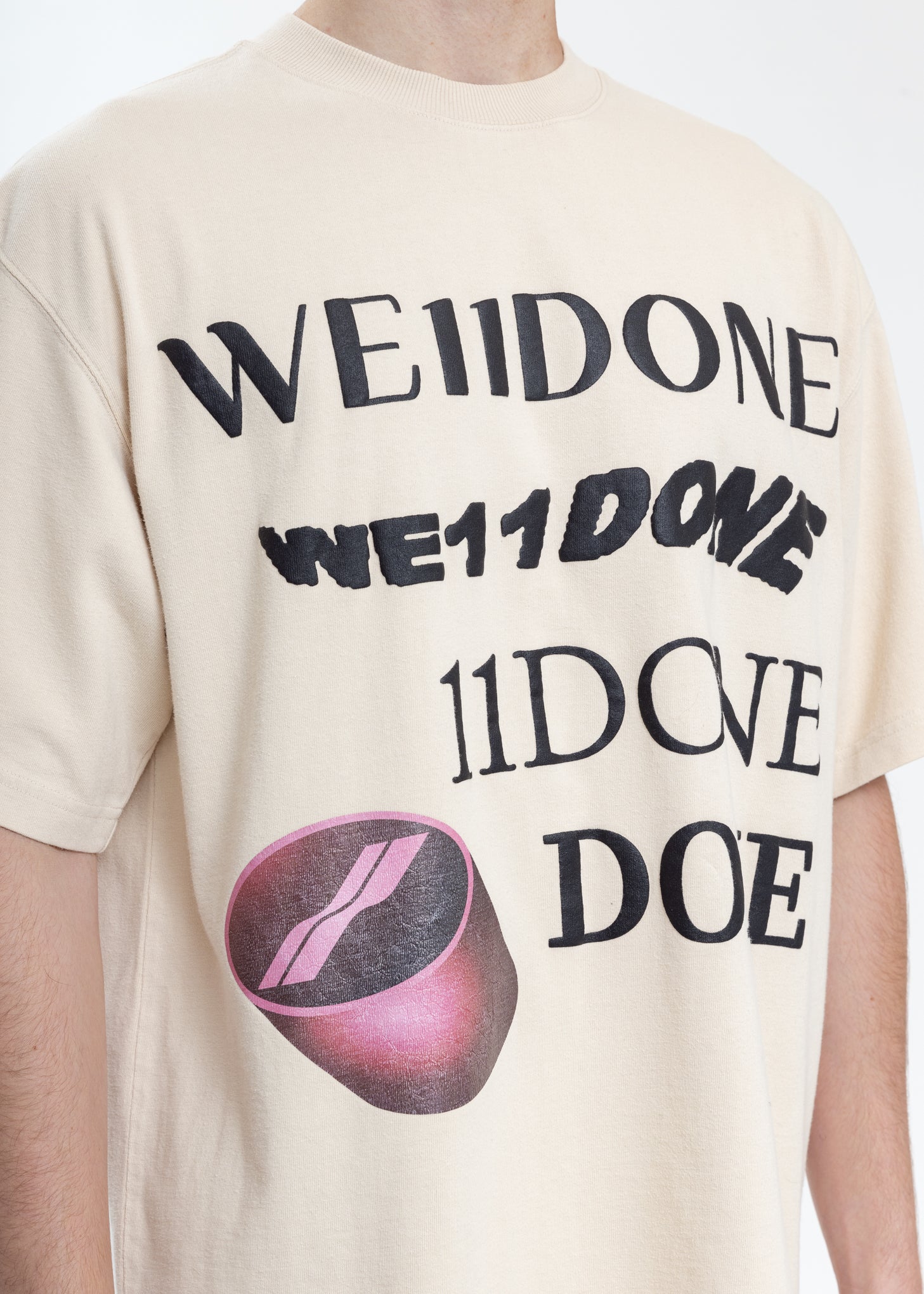 Ivory Washed Logo T-Shirt - Image 2
