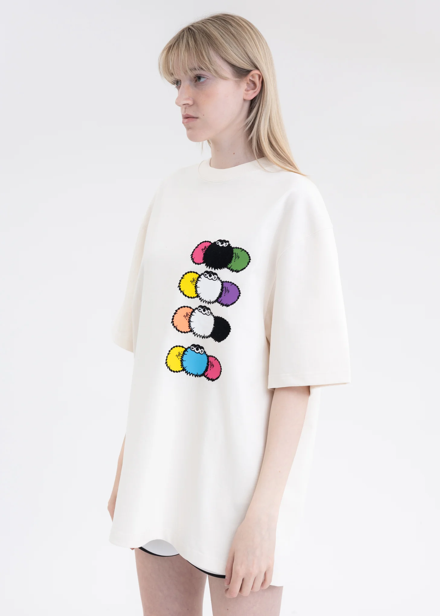 IVORY WE11DONE DUST DOUBLE LOGO T-SHIRT - Image 2