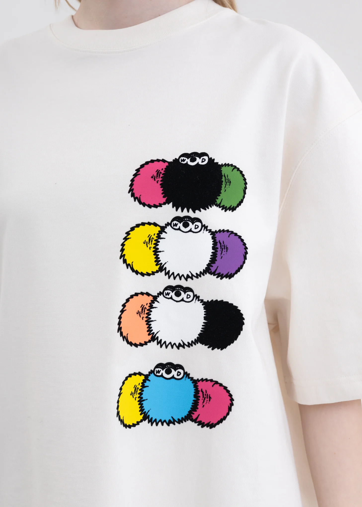 IVORY WE11DONE DUST DOUBLE LOGO T-SHIRT - Image 4