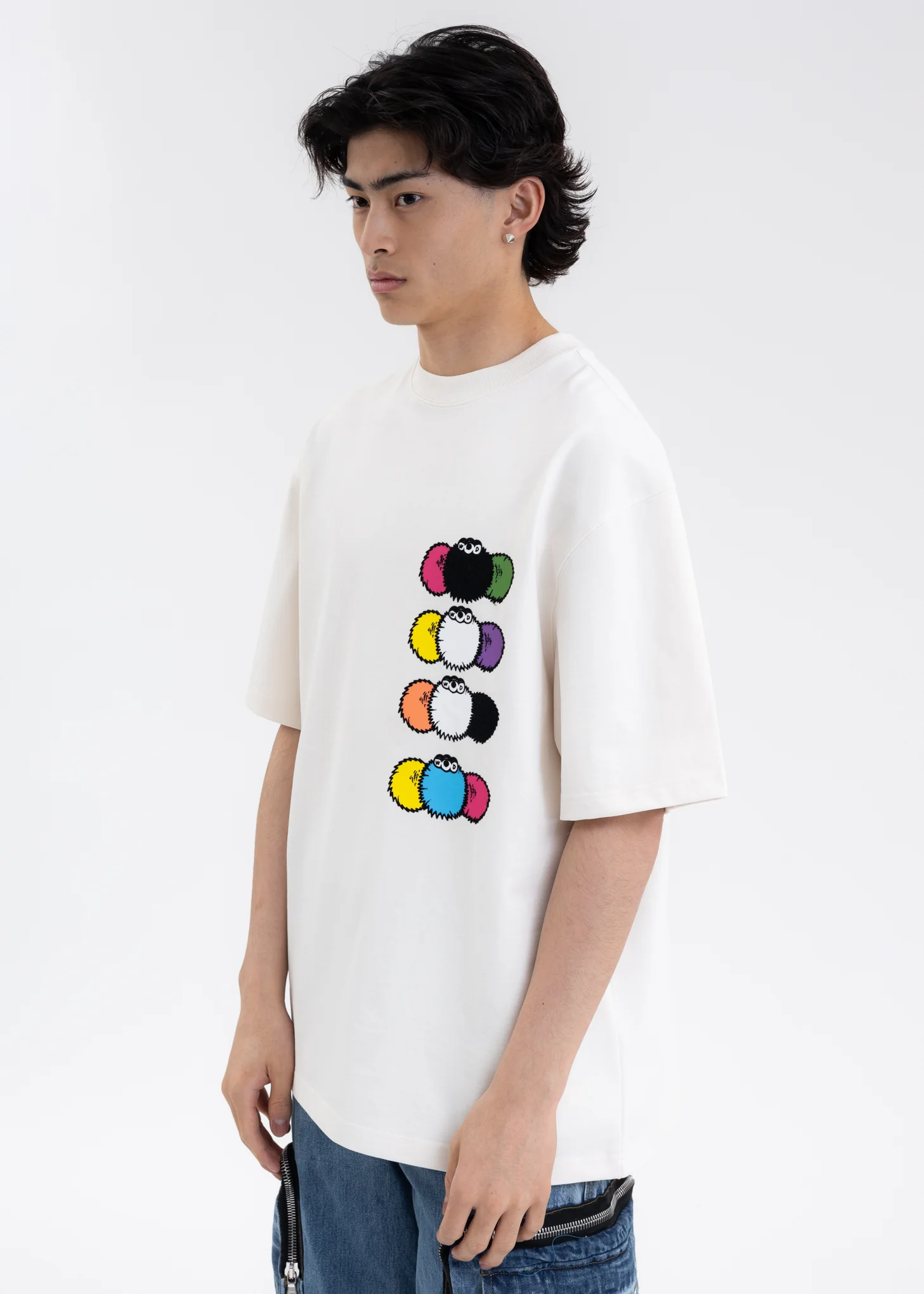 IVORY WE11DONE DUST DOUBLE LOGO T-SHIRT - Image 2