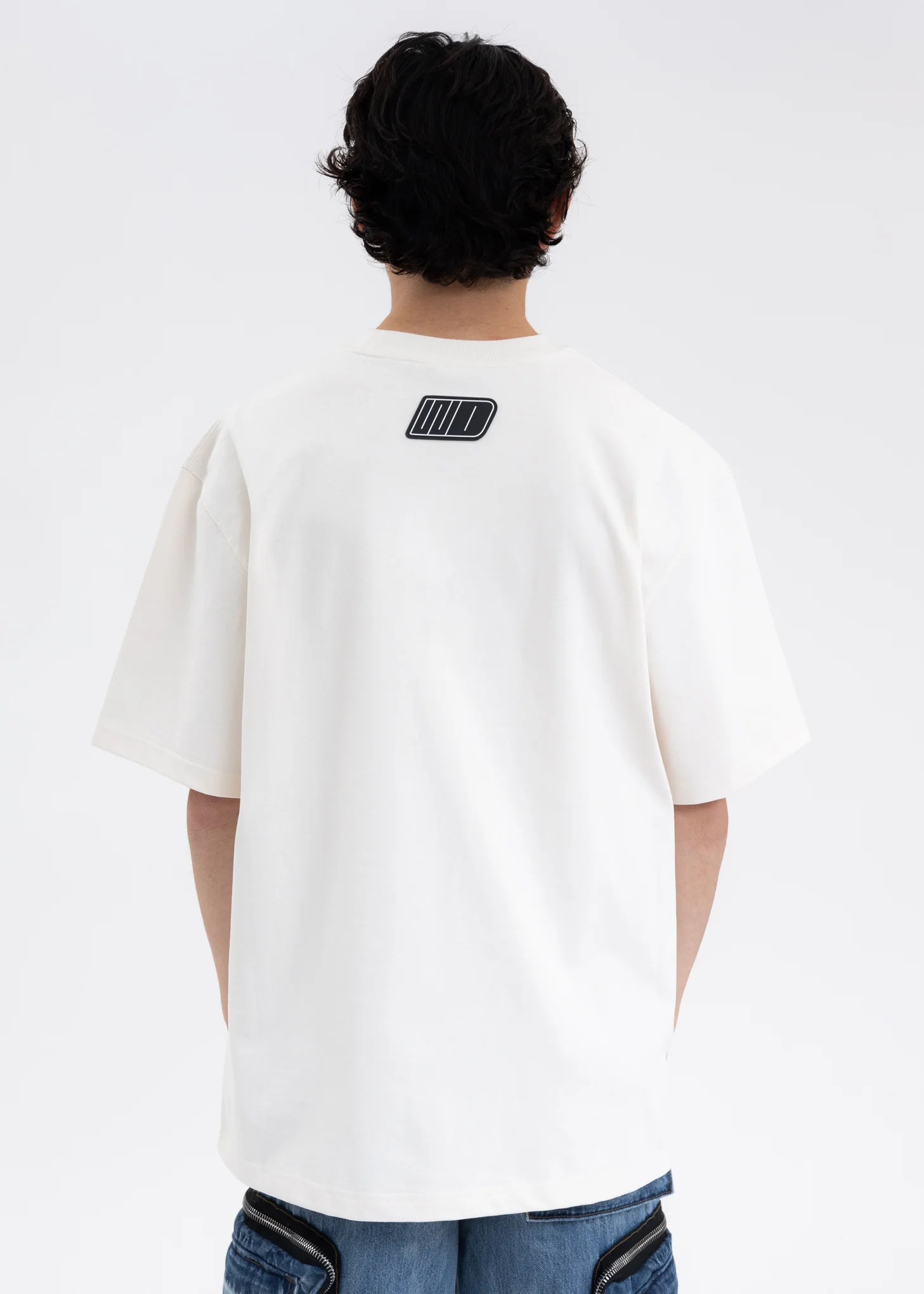 IVORY WE11DONE DUST DOUBLE LOGO T-SHIRT - Image 3