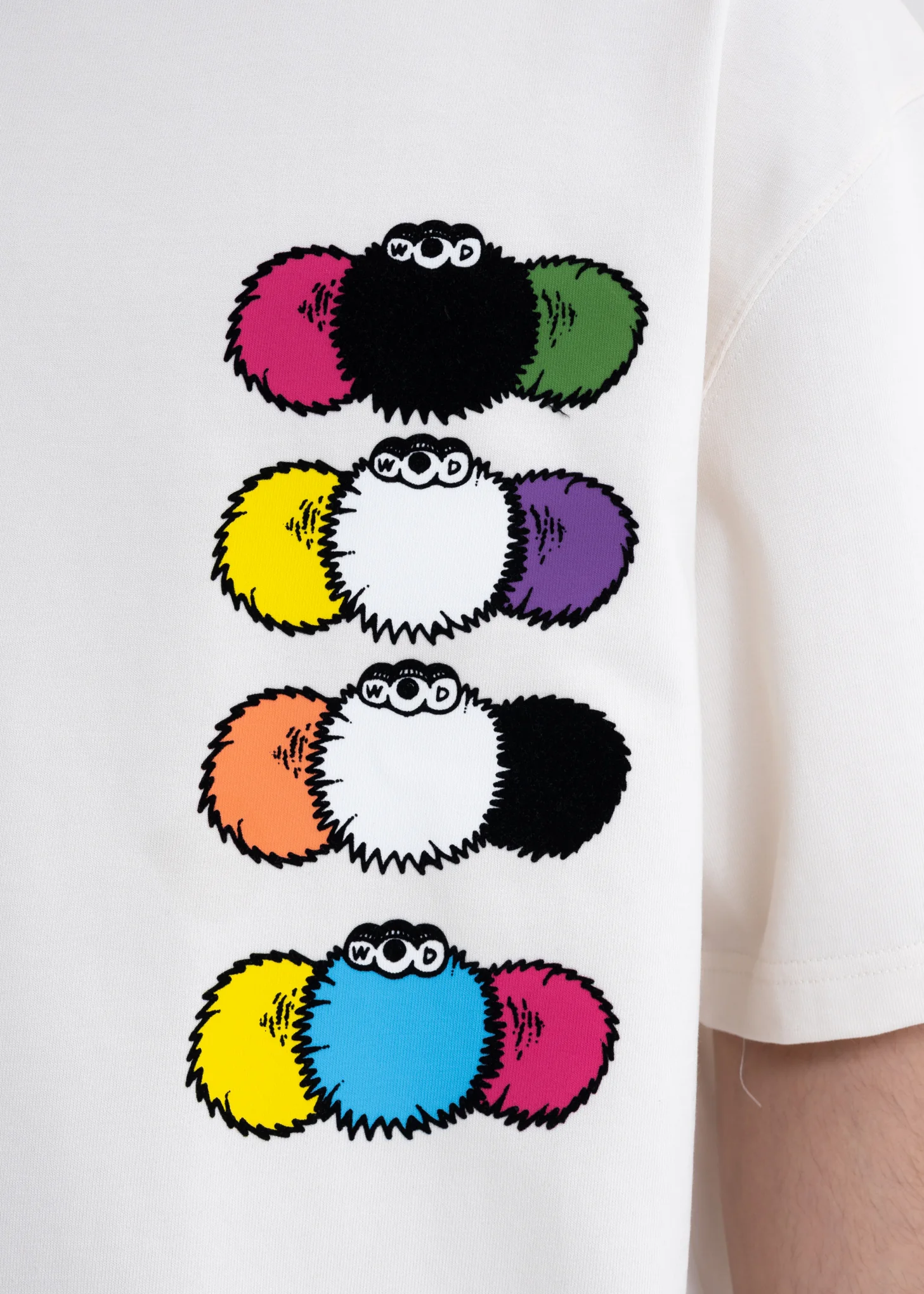 IVORY WE11DONE DUST DOUBLE LOGO T-SHIRT - Image 4