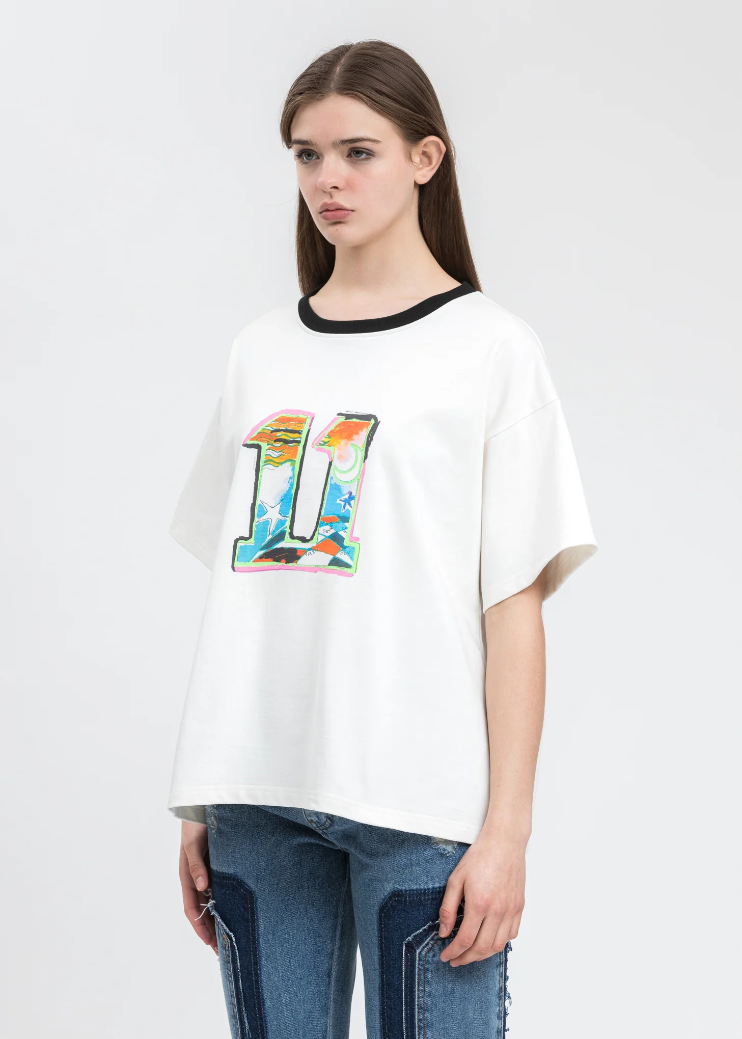 Ivory WE11DONE Graphic T-Shirt - Image 2