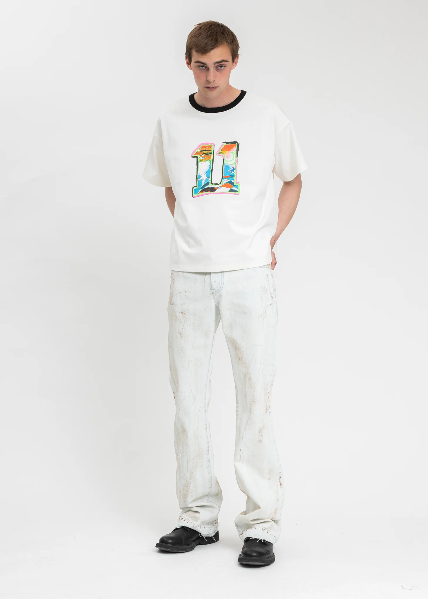 Ivory WE11DONE Graphic T-Shirt - Image 5