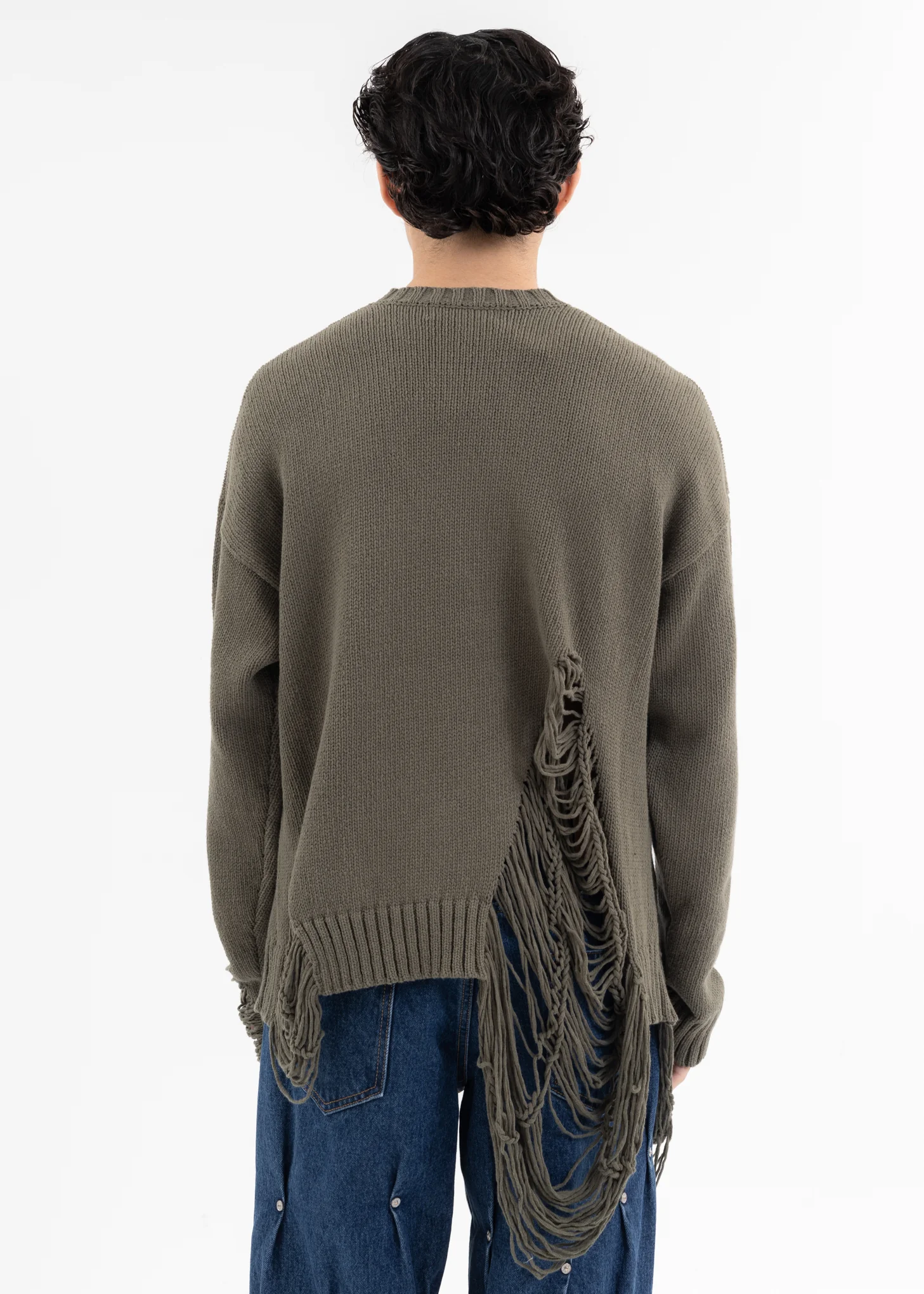 Khaki DAMAGE COTTON KNIT - Image 2