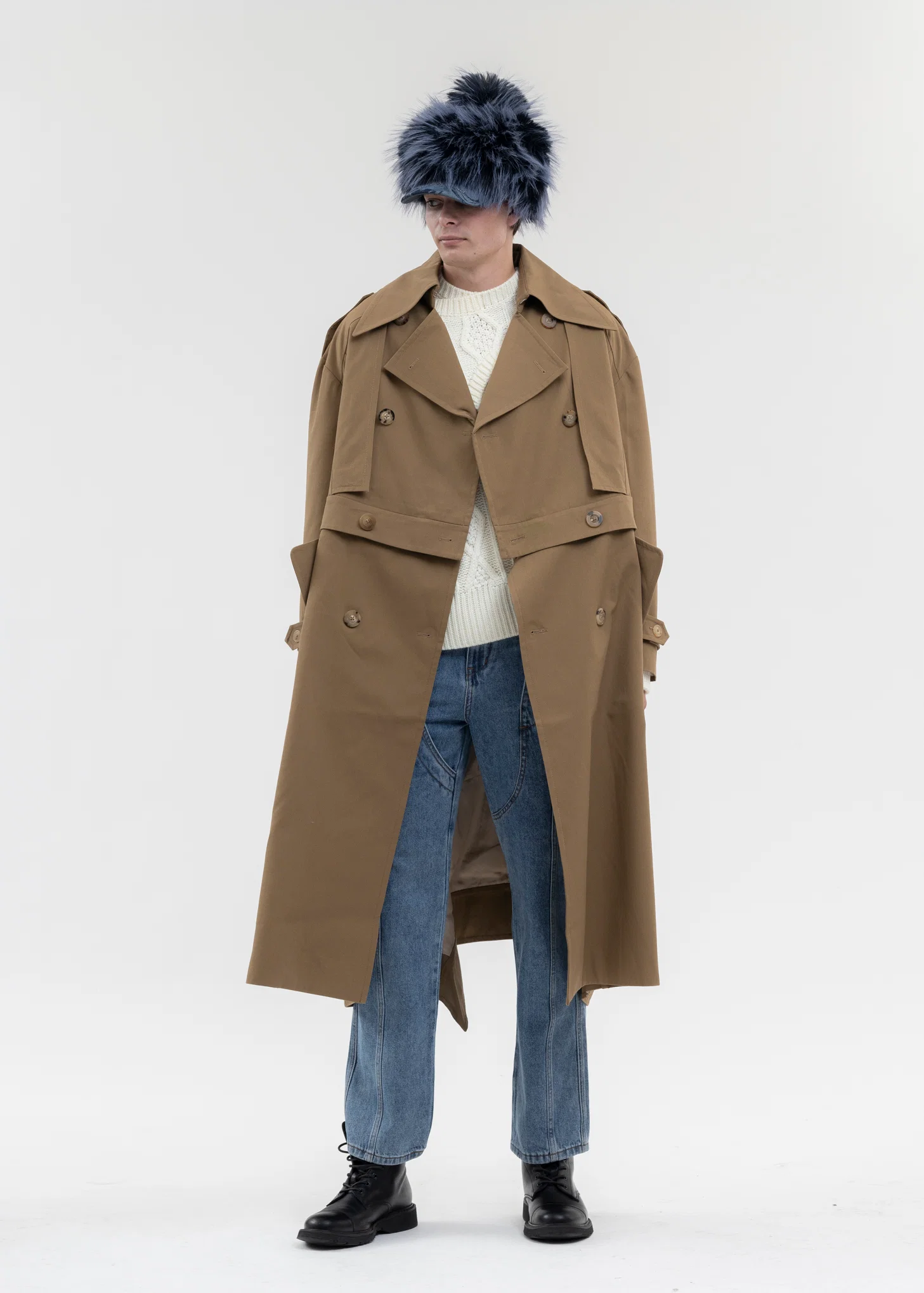 KHAKI DETACHABLE TRENCH COAT - Image 10