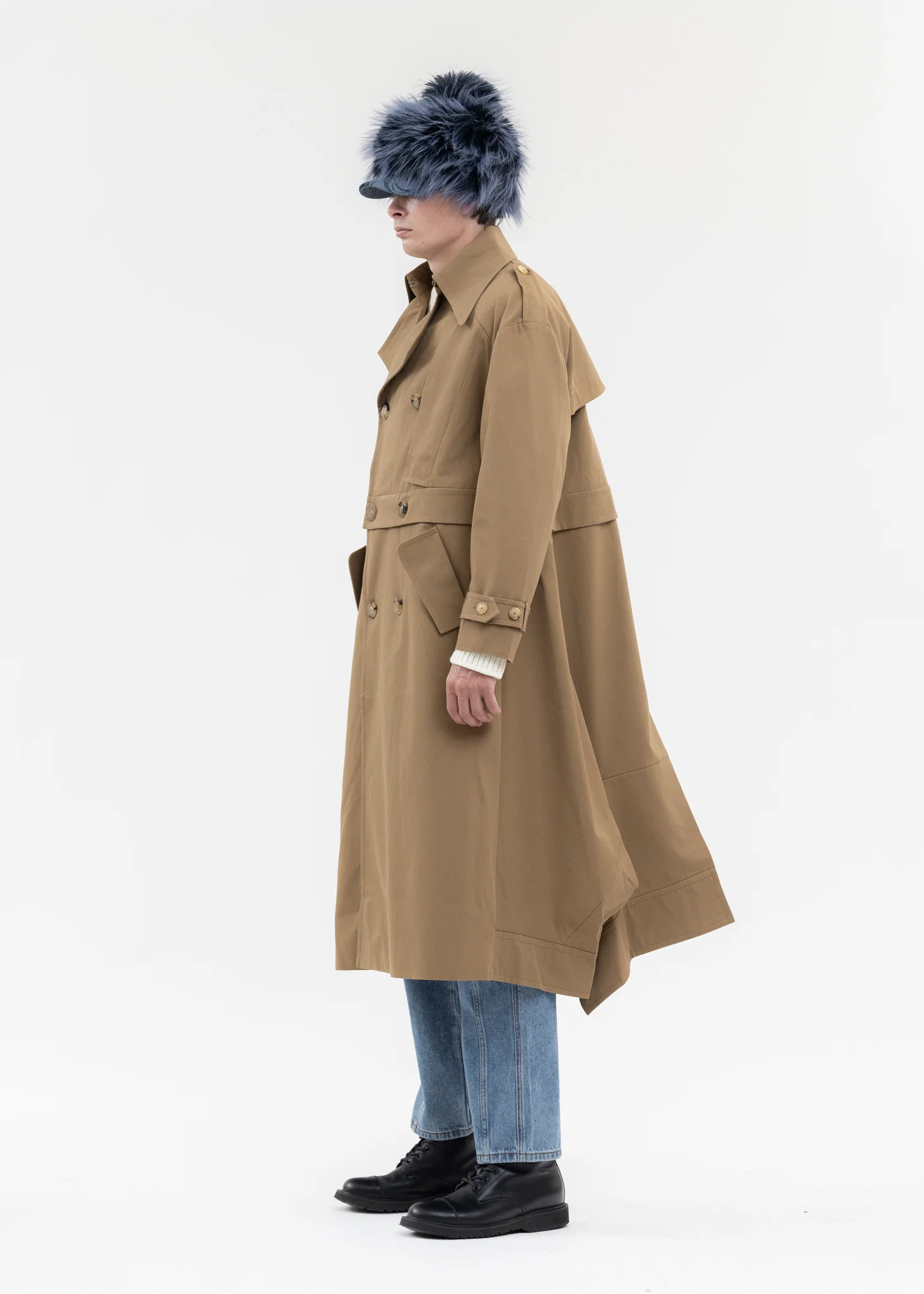 KHAKI DETACHABLE TRENCH COAT - Image 3