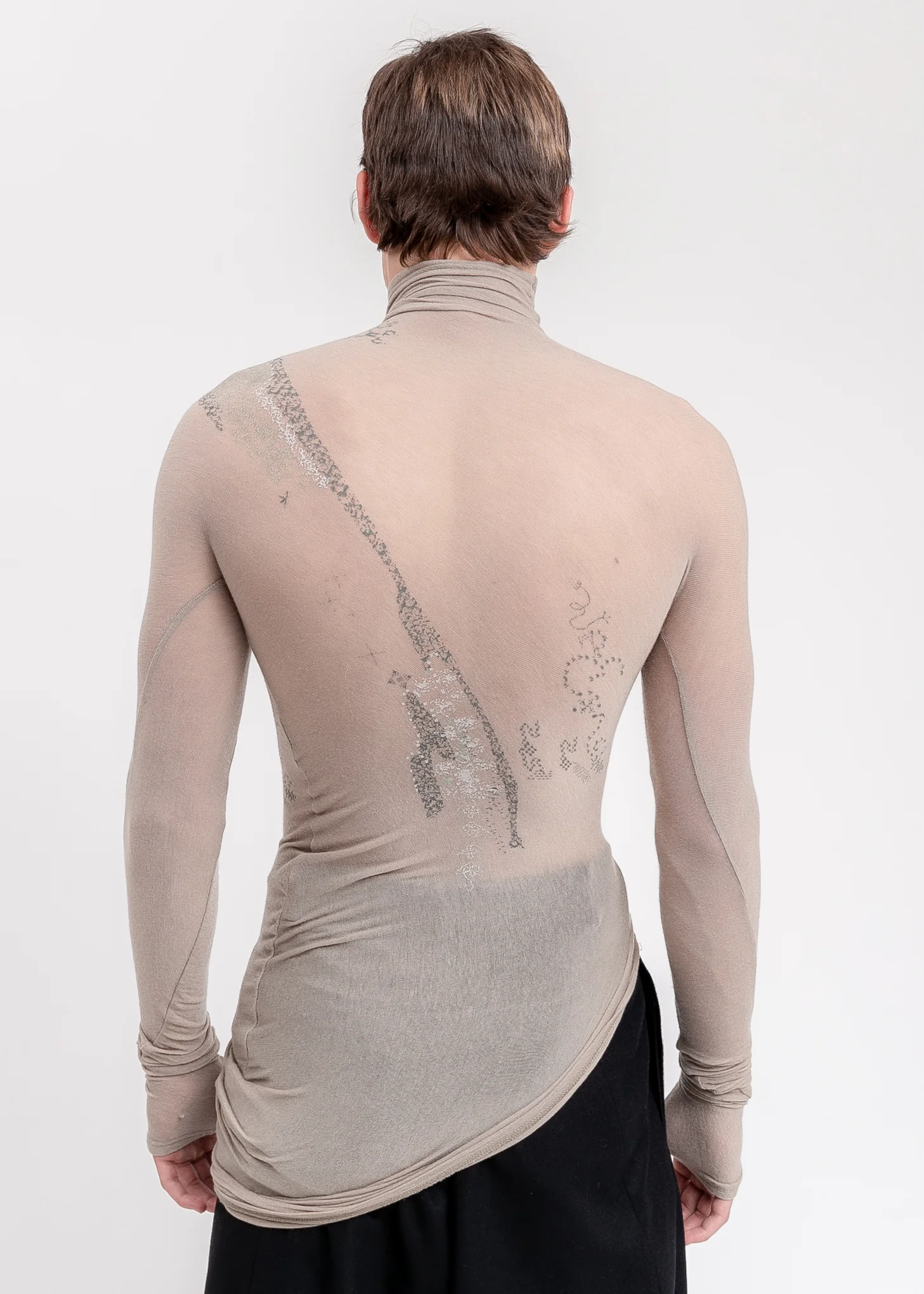 Khaki Draped Turtleneck - Image 3