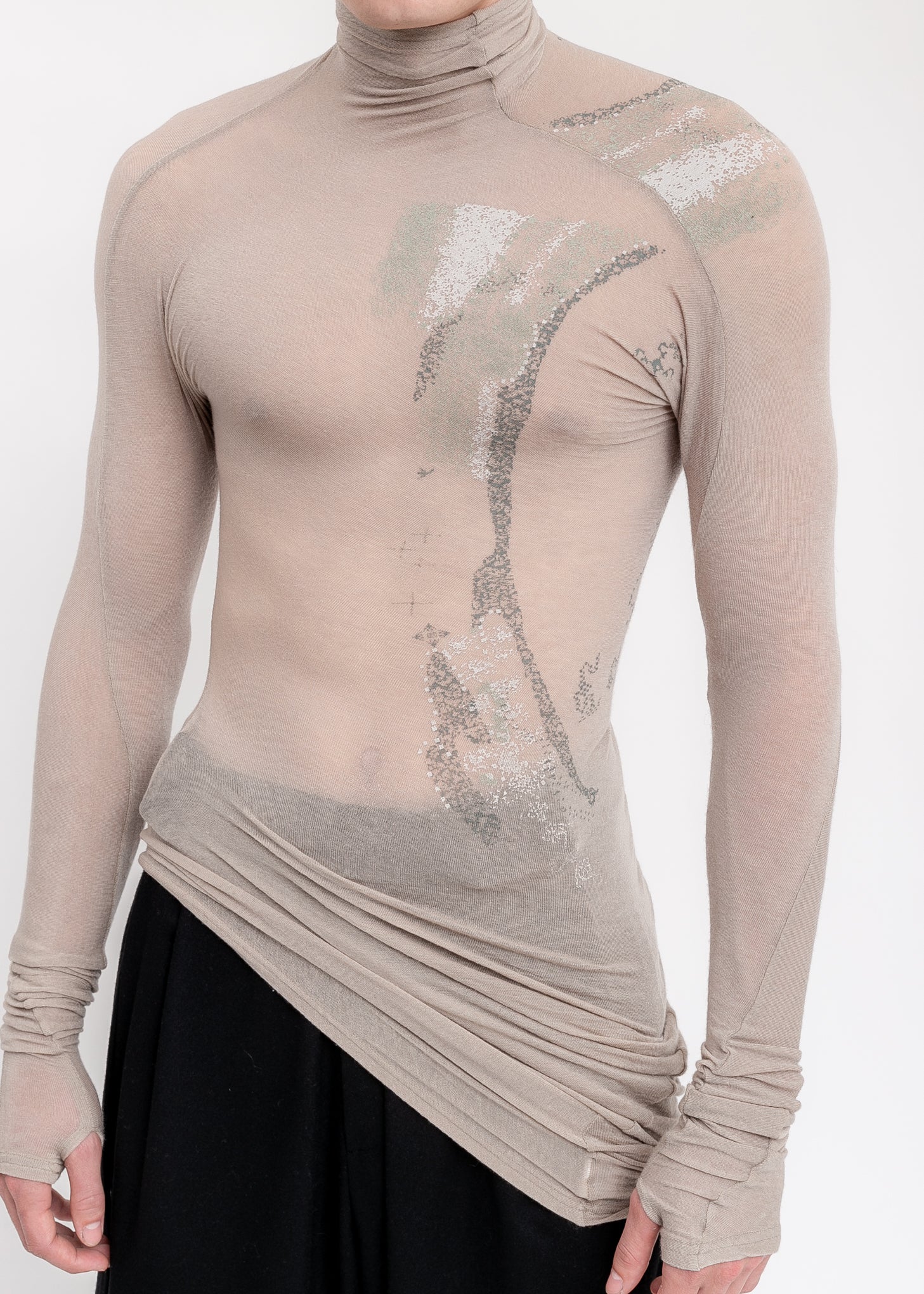 Khaki Draped Turtleneck - Image 4