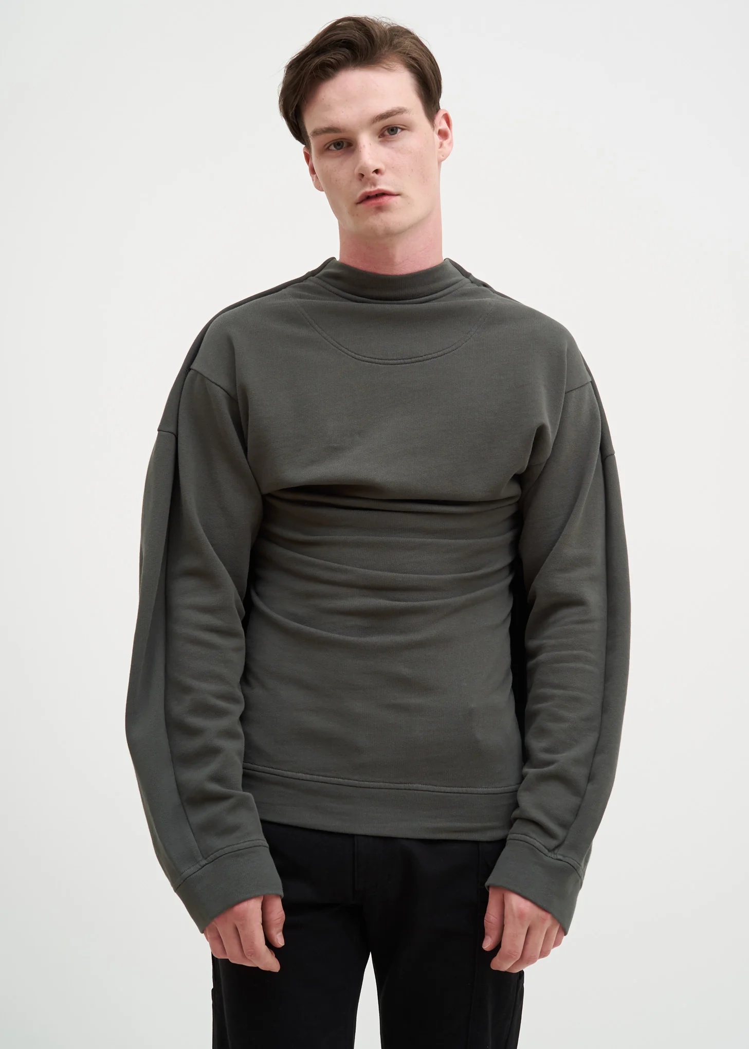 Khaki Fixed Double Sweater - Image 2