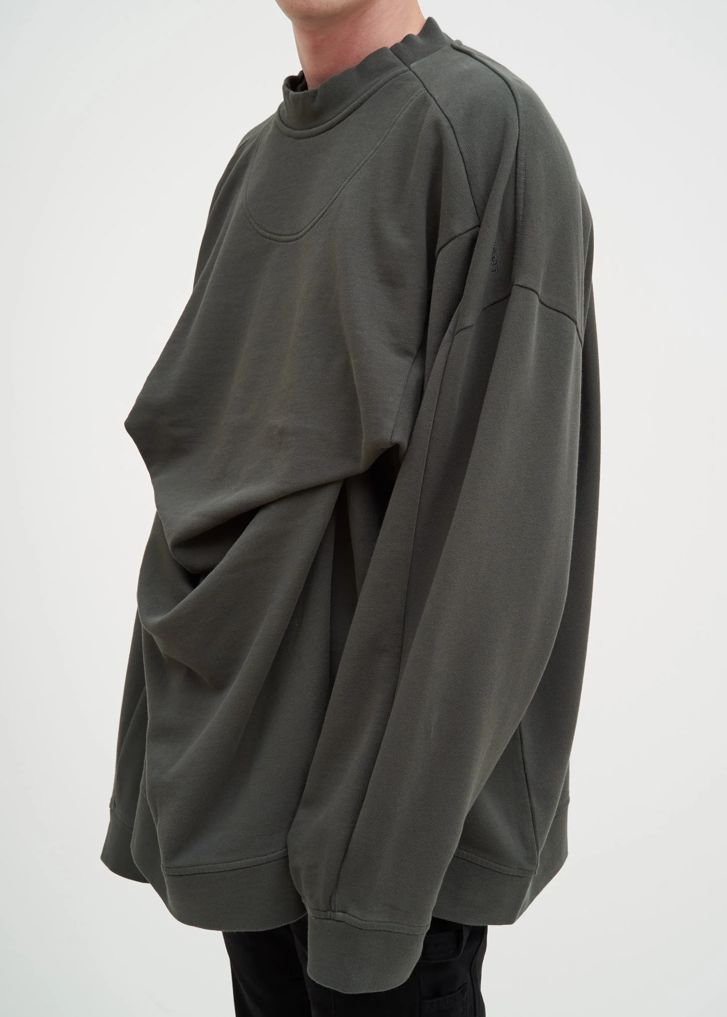 Khaki Fixed Double Sweater - Image 4