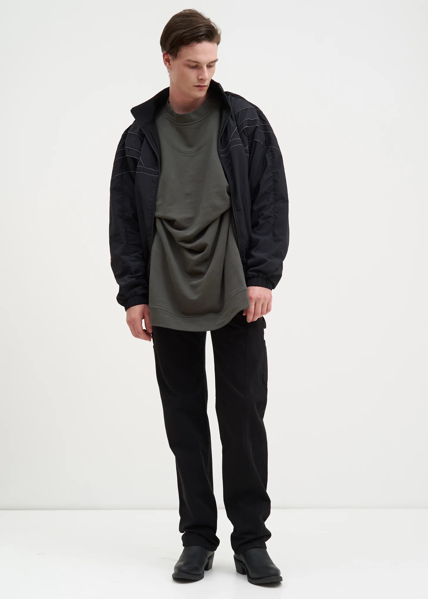 Khaki Fixed Double Sweater - Image 6