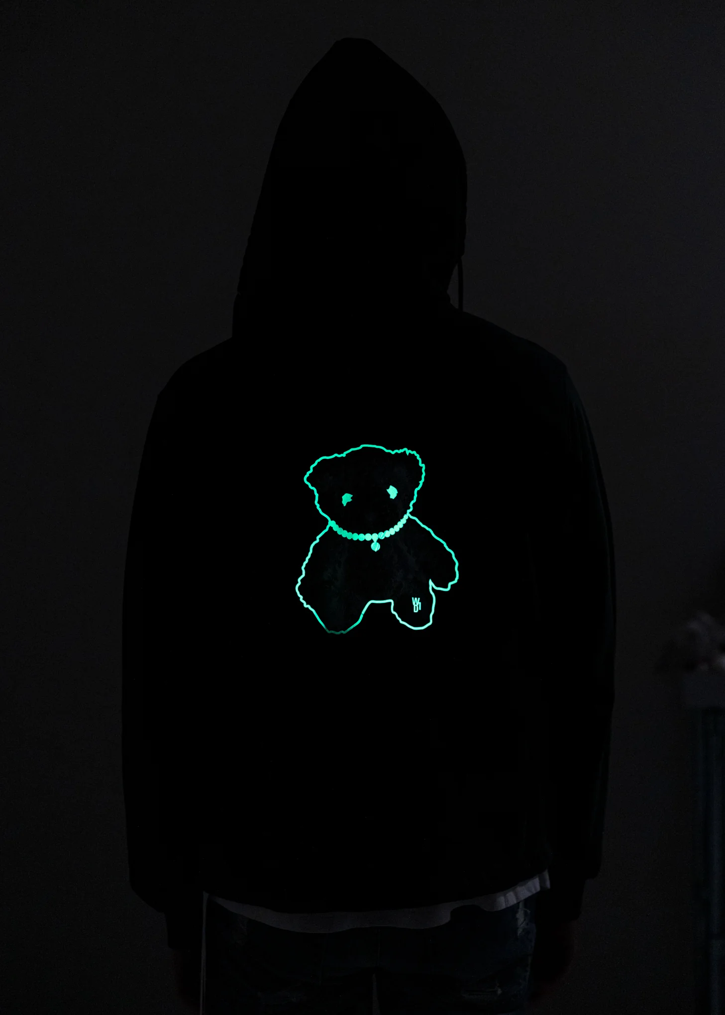 Dark Green Glow In The Dark Teddy Zip-Up Hoodie - Image 2