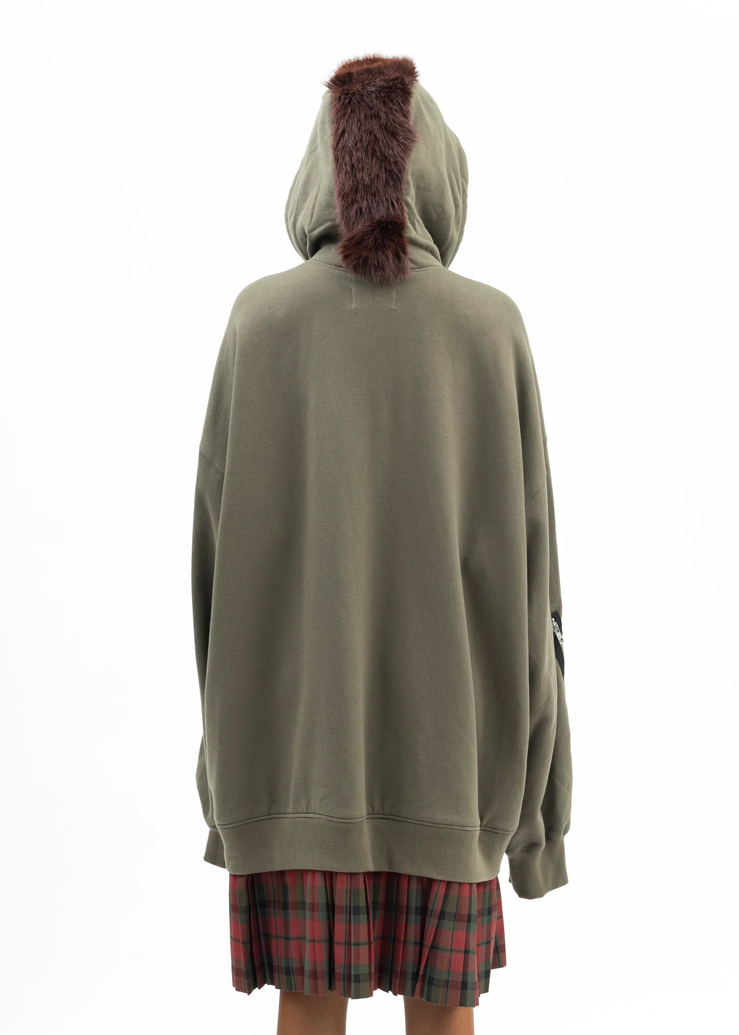 KHAKI GREEN MOHAWK PUNK HOODIE - Image 3
