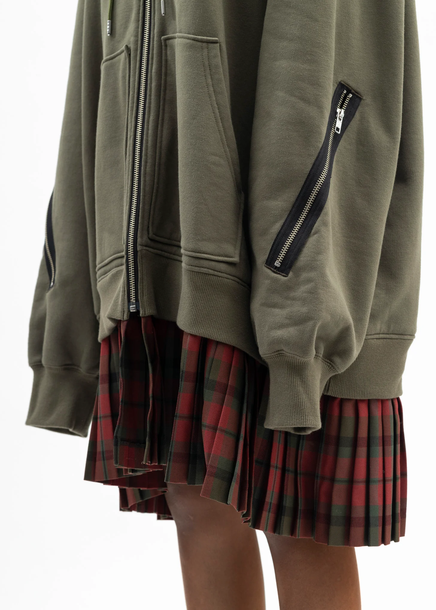 KHAKI GREEN MOHAWK PUNK HOODIE - Image 5