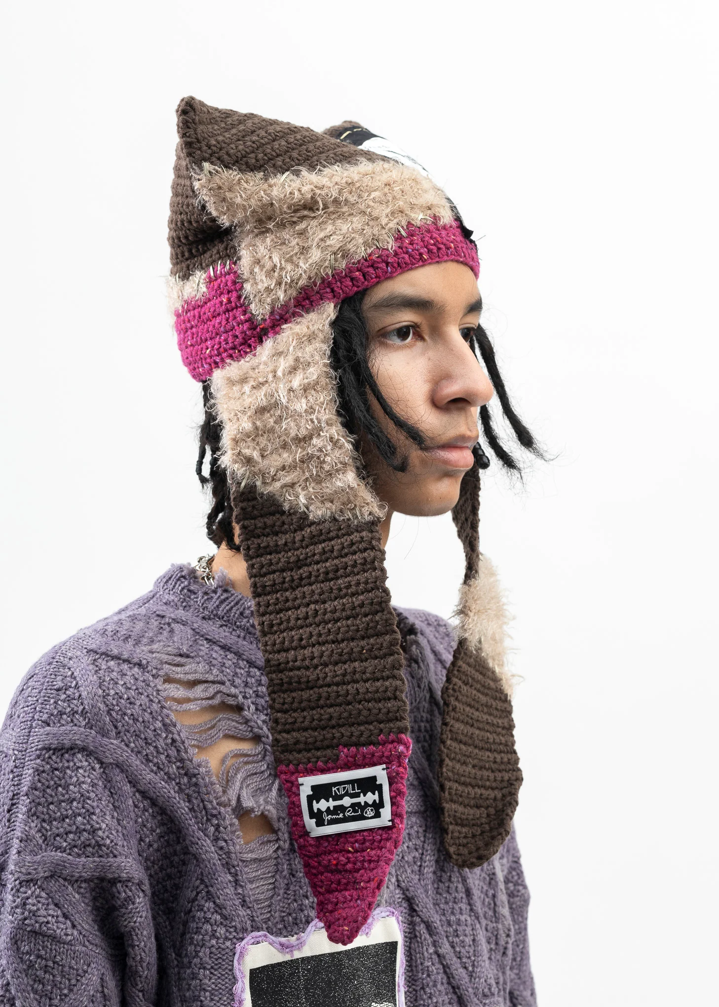 KHAKI GREEN WHO KILLED BAMBI HAND KNIT BEANIE - Image 4