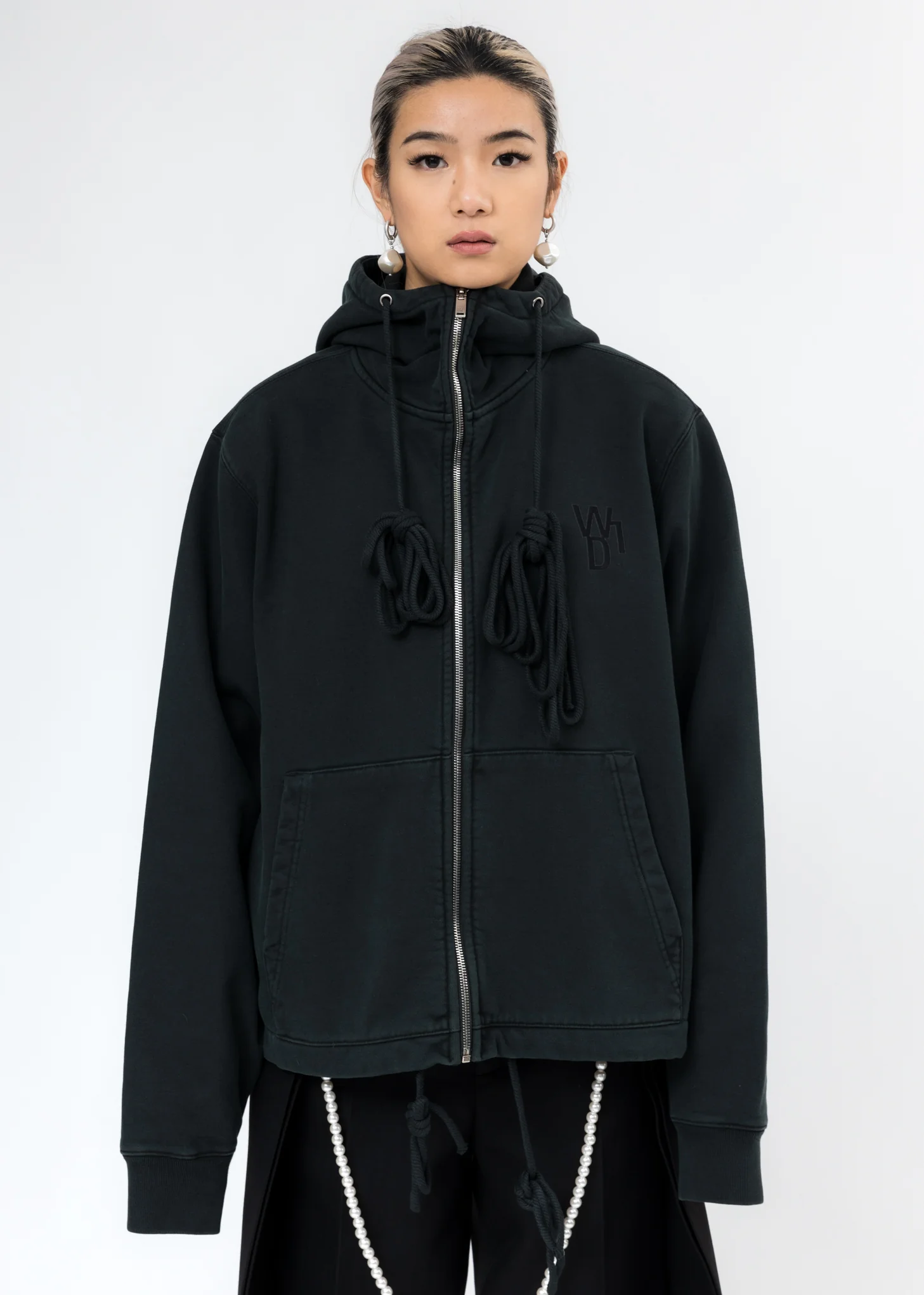 Khaki Horror Movie Zip-Up Hoodie