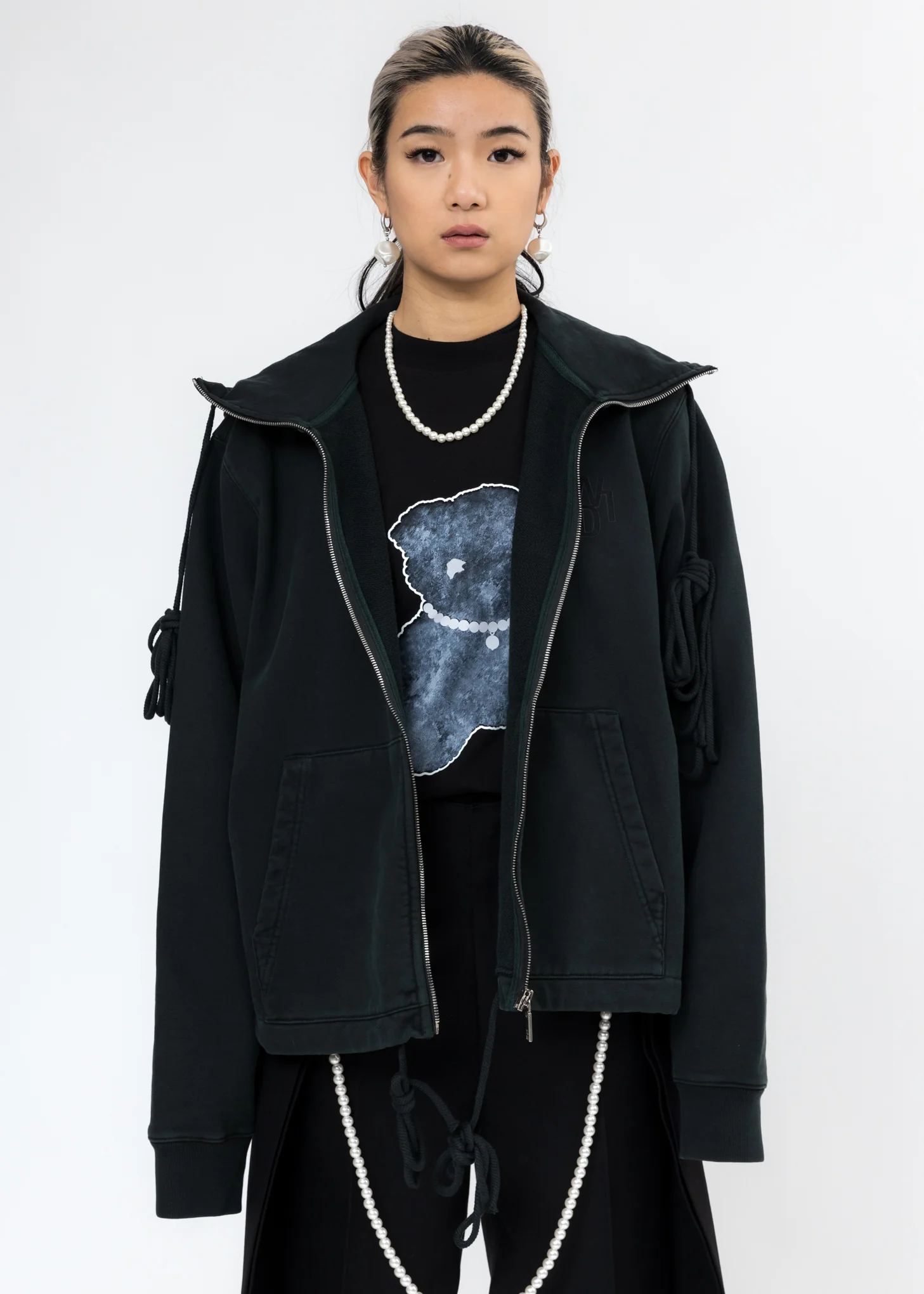 Khaki Horror Movie Zip-Up Hoodie - Image 5