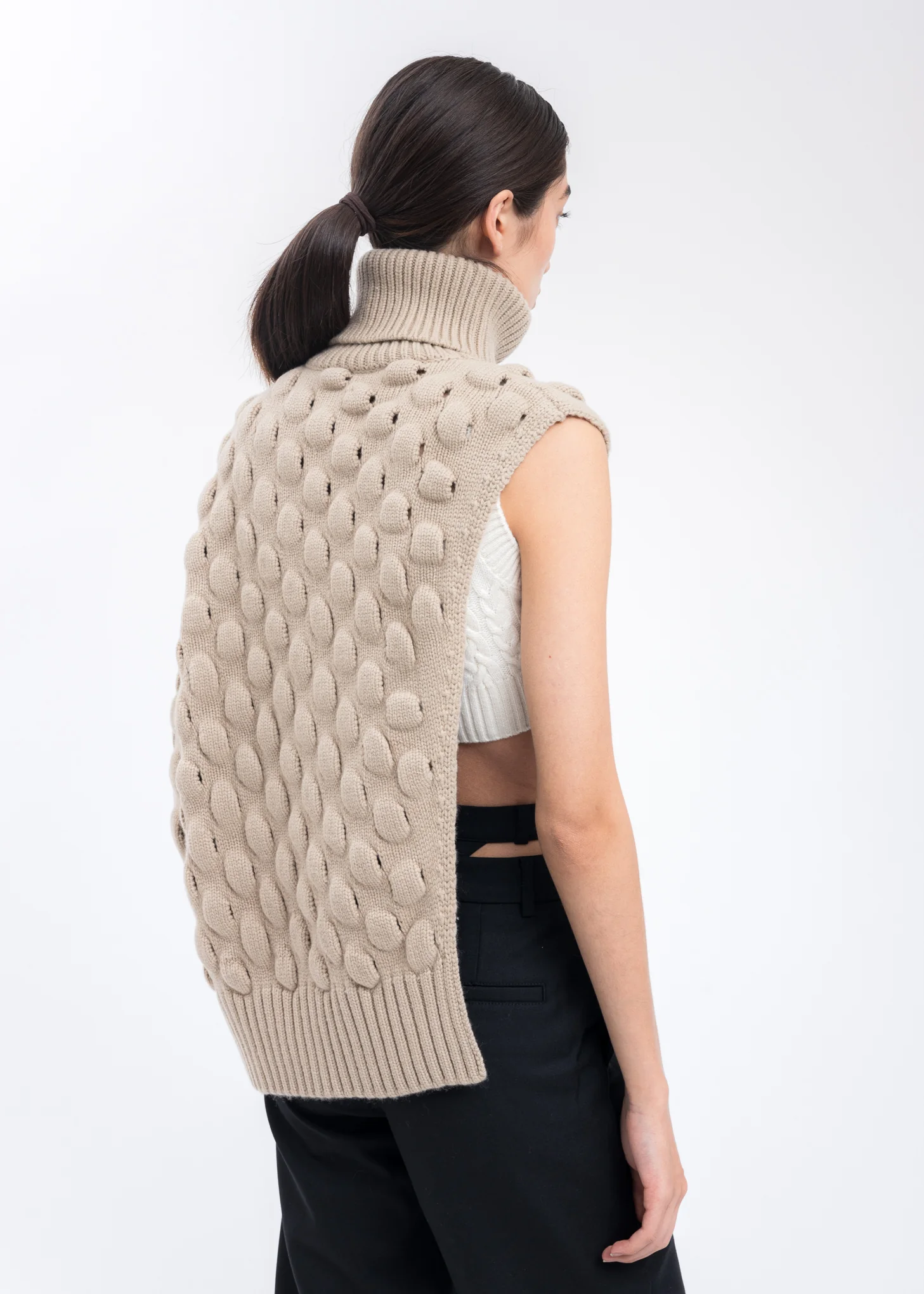 Khaki Intarsia Woody Sweater - Image 2