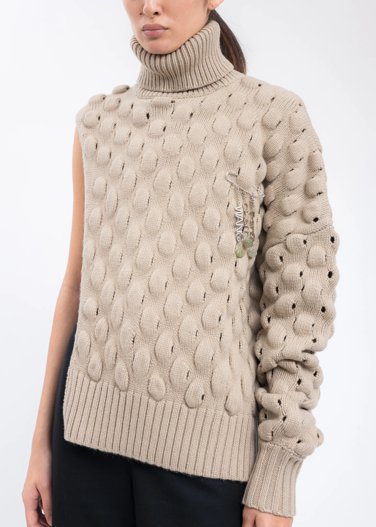 Khaki Intarsia Woody Sweater - Image 4