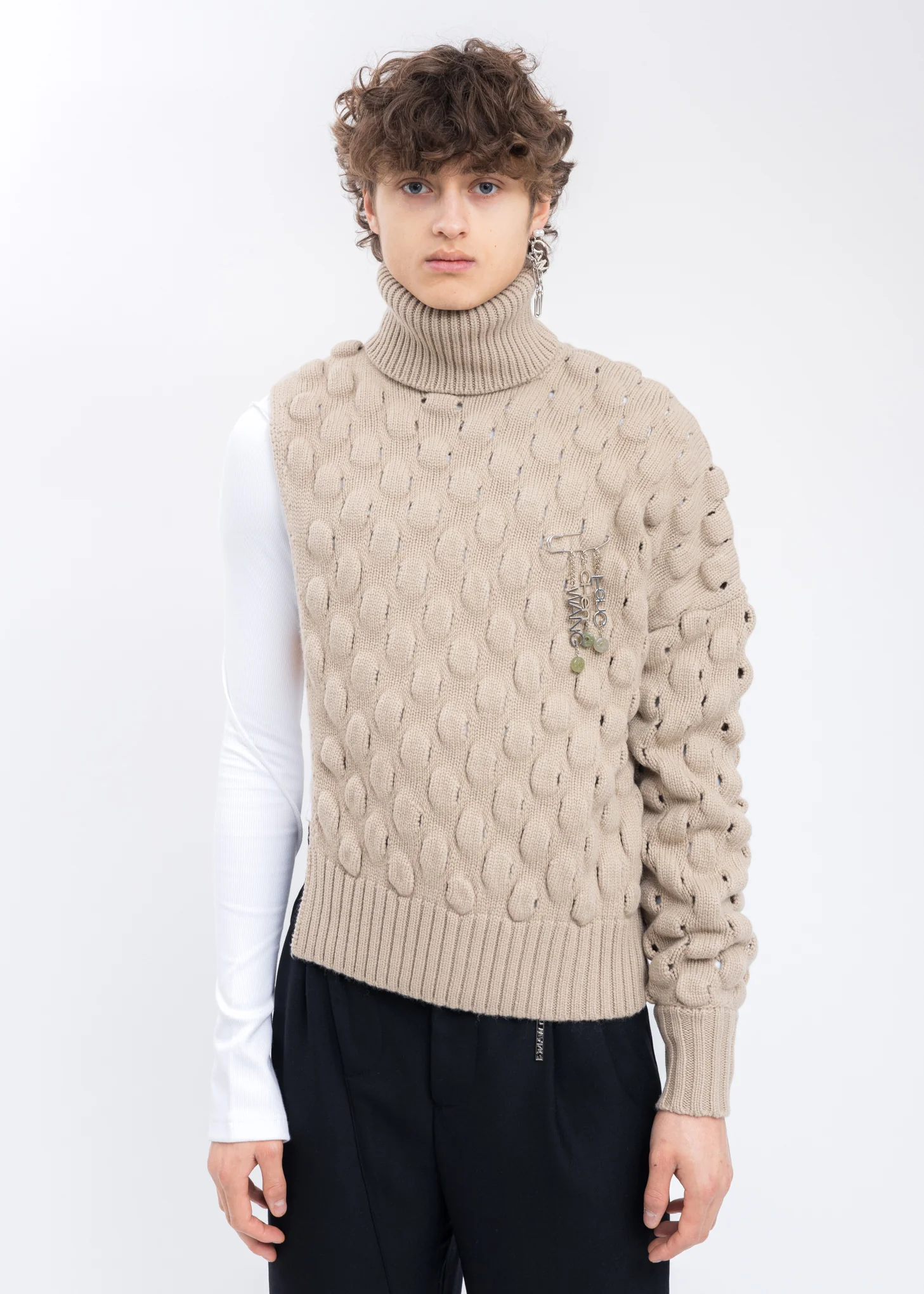 Khaki Intarsia Woody Sweater