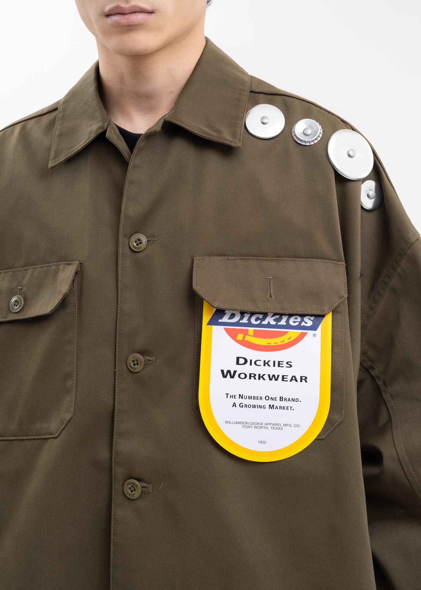 Olive KIDILL × Dickies Military Shirt - Image 4