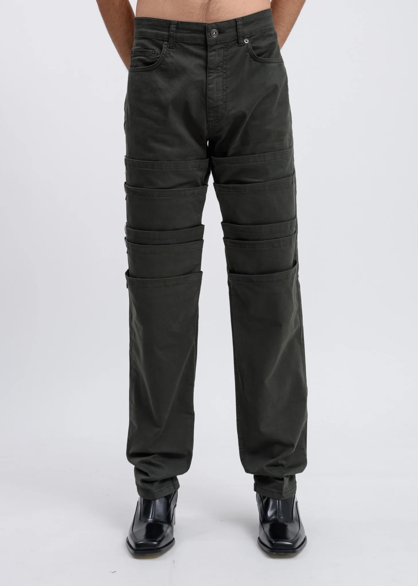 Khaki Layered Trousers - Image 4