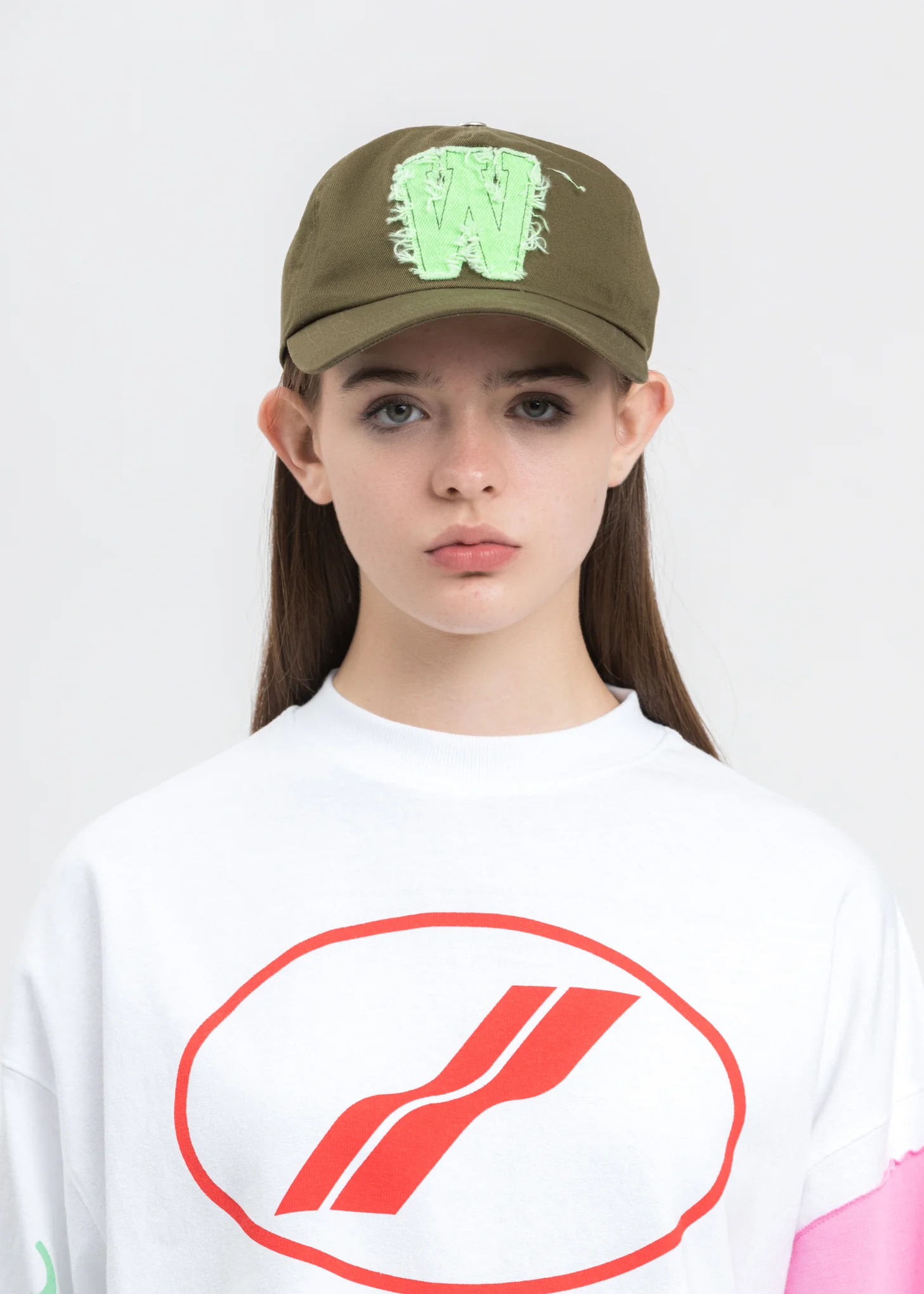 Khaki Neon Patch Embroidered Cap - Image 3