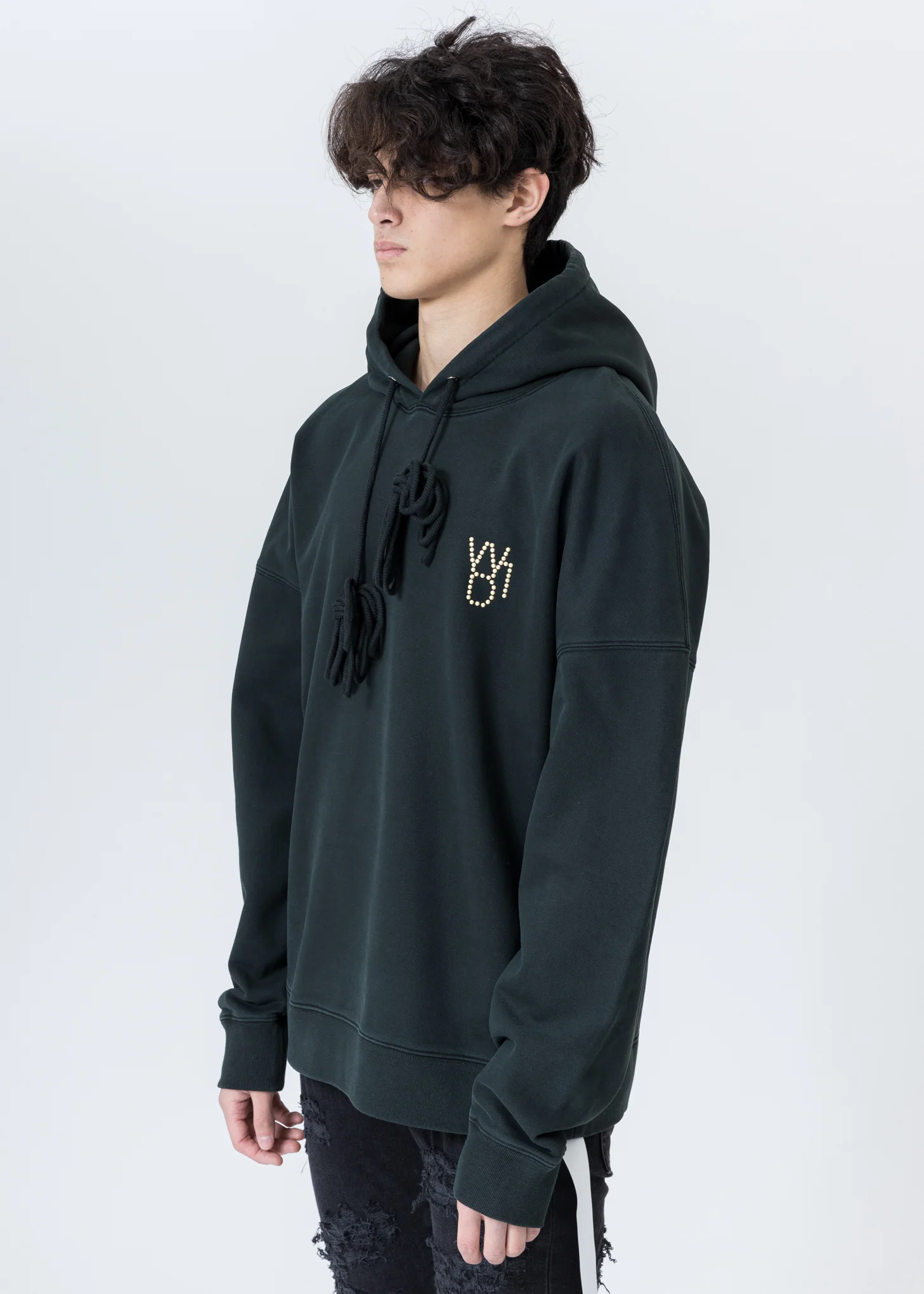 Dark Green Pearl Logo Hoodie - Image 3