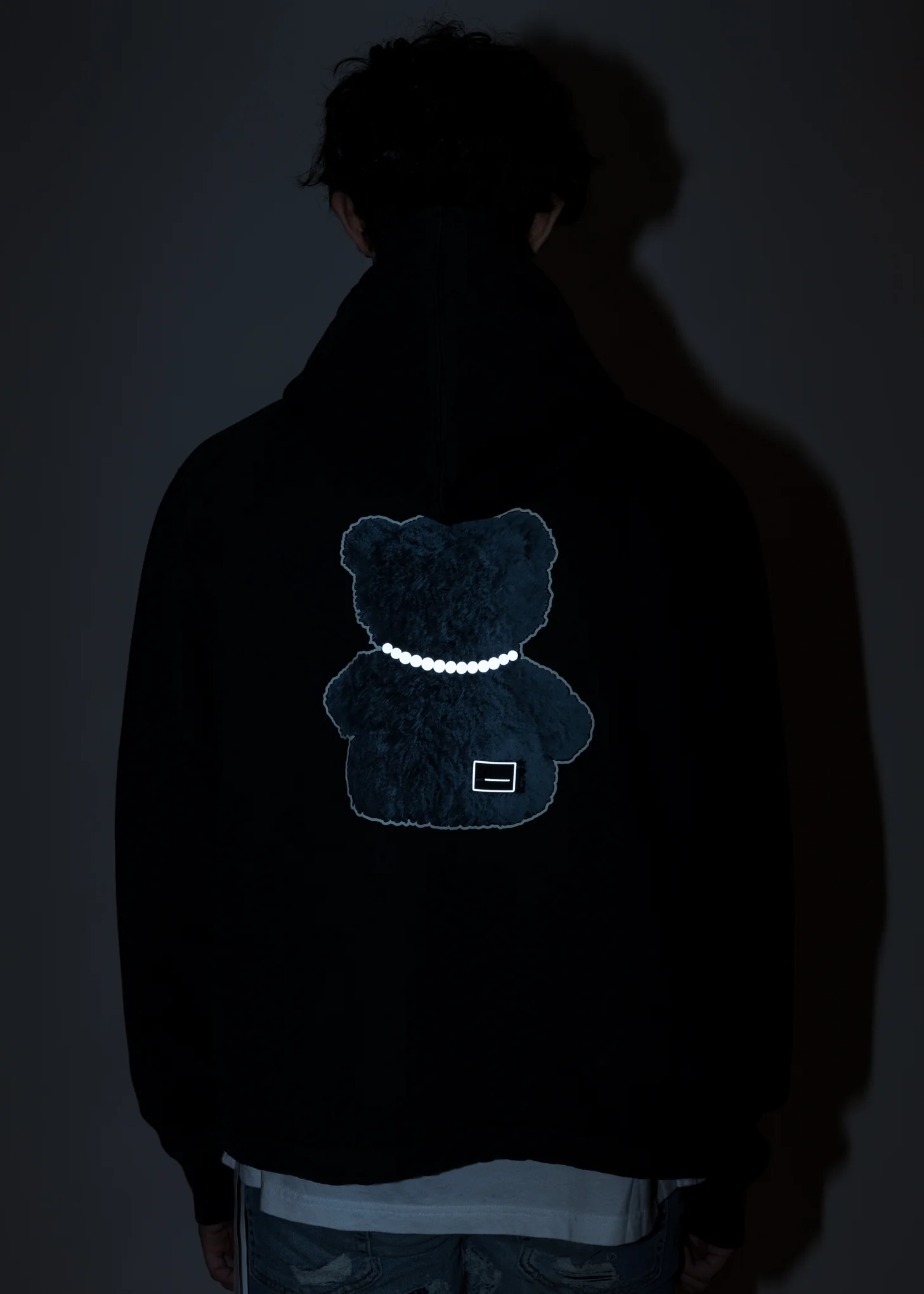Dark Green Pearl Necklace Teddy Zip-Up Hoodie (Reflect) - Image 4