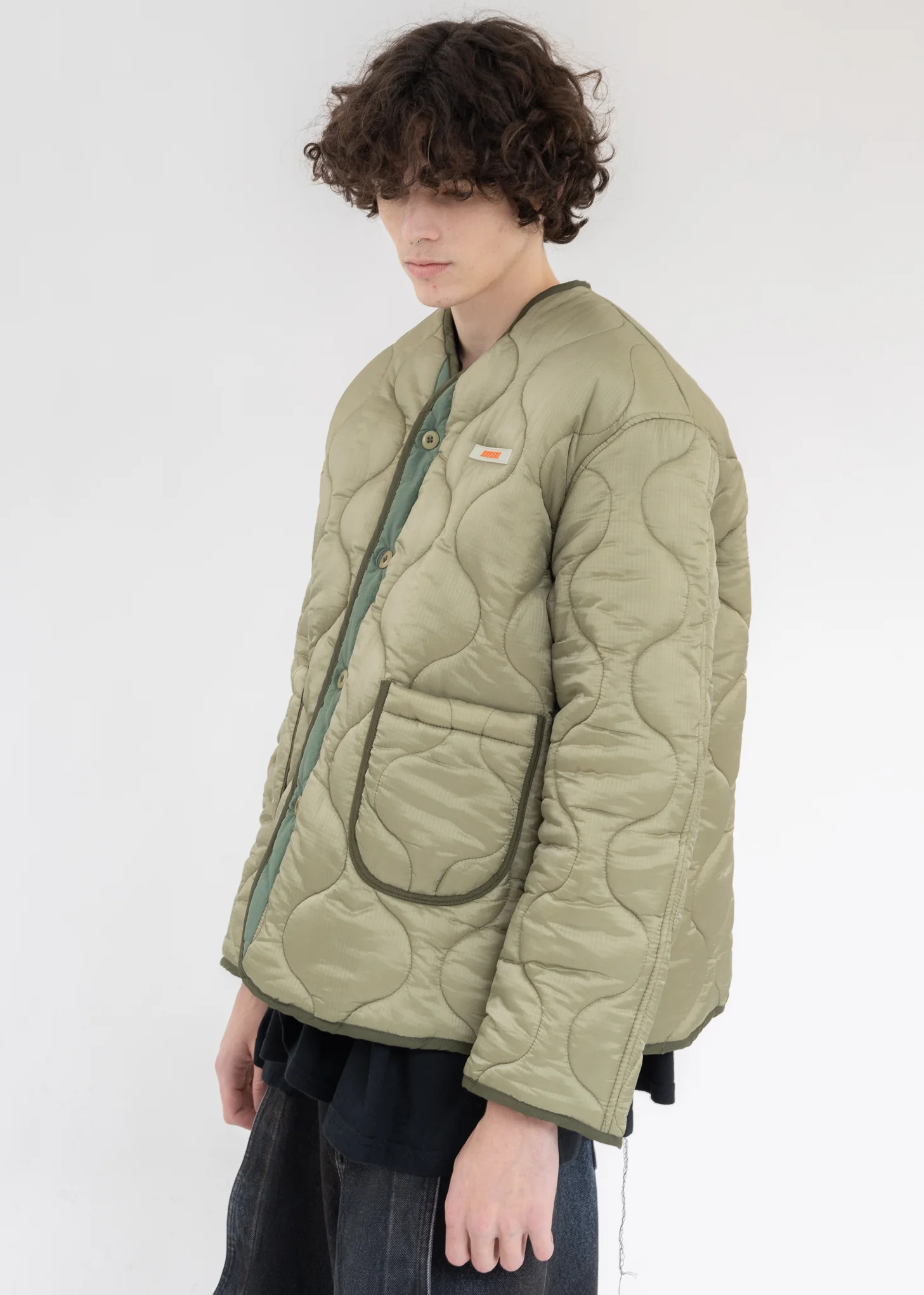 Khaki QUILTED JACKET With YLUML - Image 3