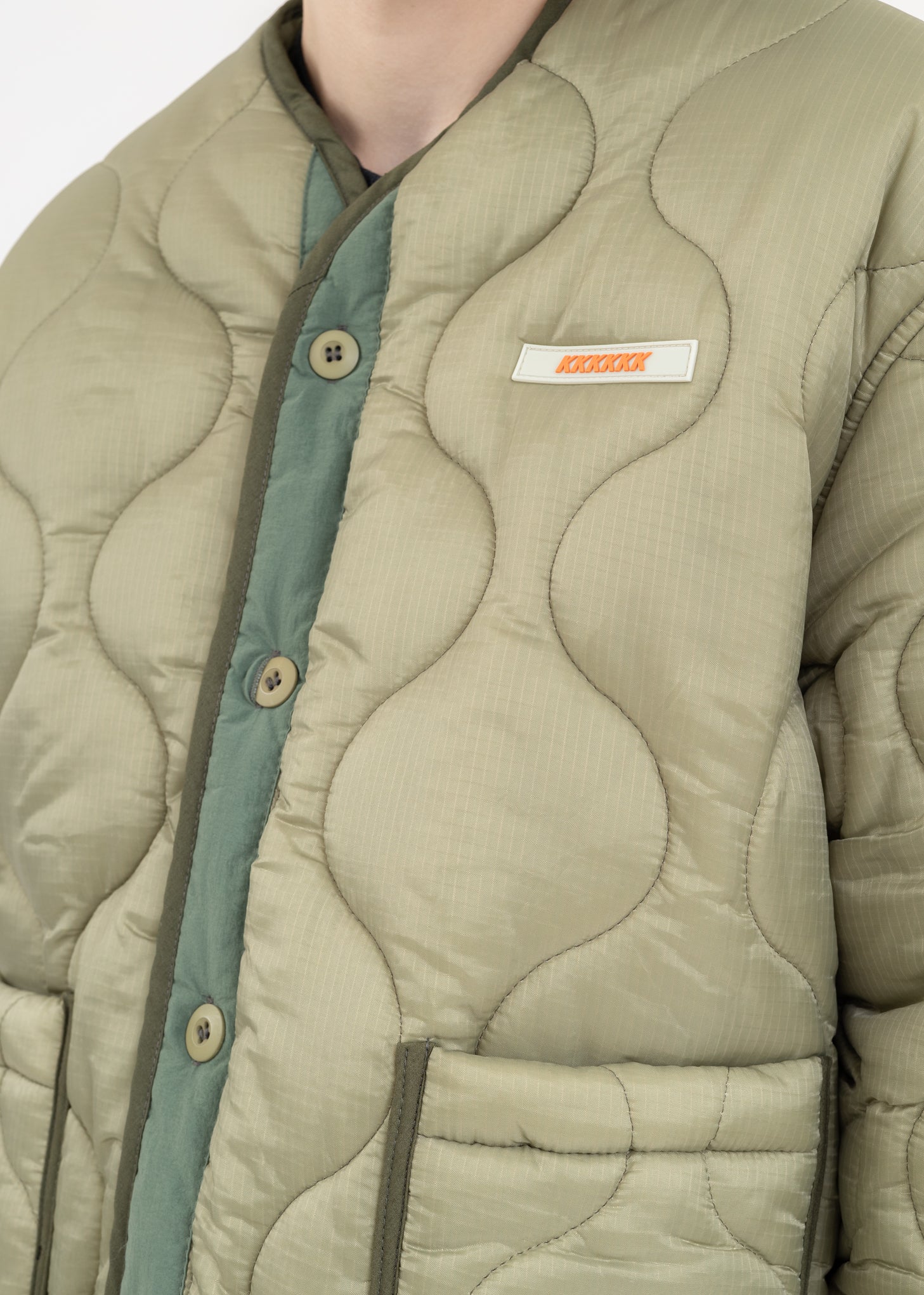 Khaki QUILTED JACKET With YLUML - Image 4
