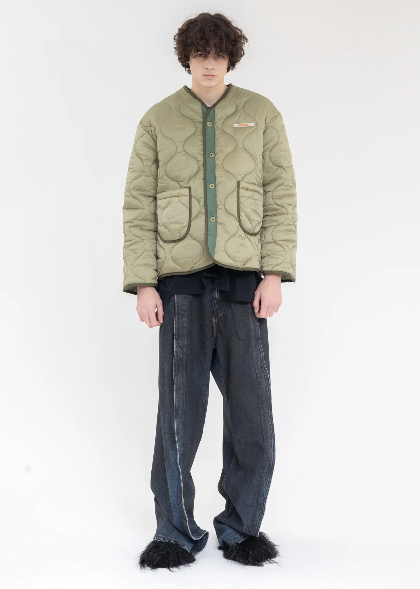 Khaki QUILTED JACKET With YLUML - Image 6