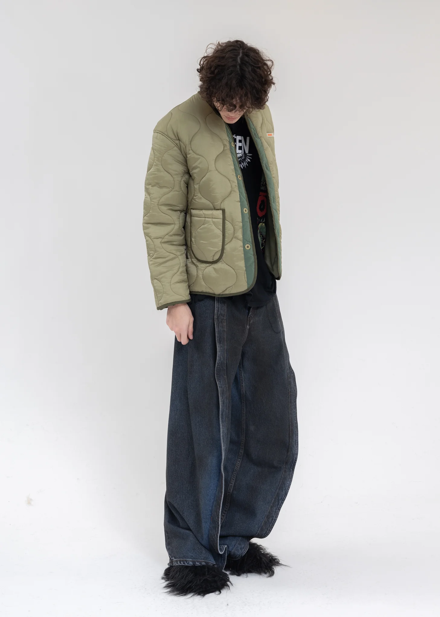 Khaki QUILTED JACKET With YLUML - Image 7