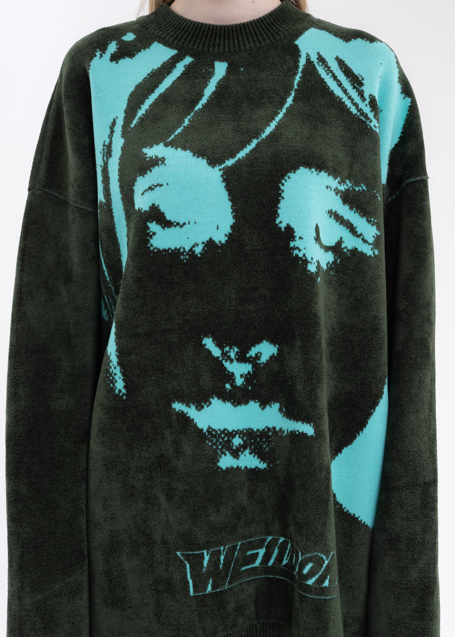 KHAKI REVERSIBLE JACQUARD SWEATER - Image 5