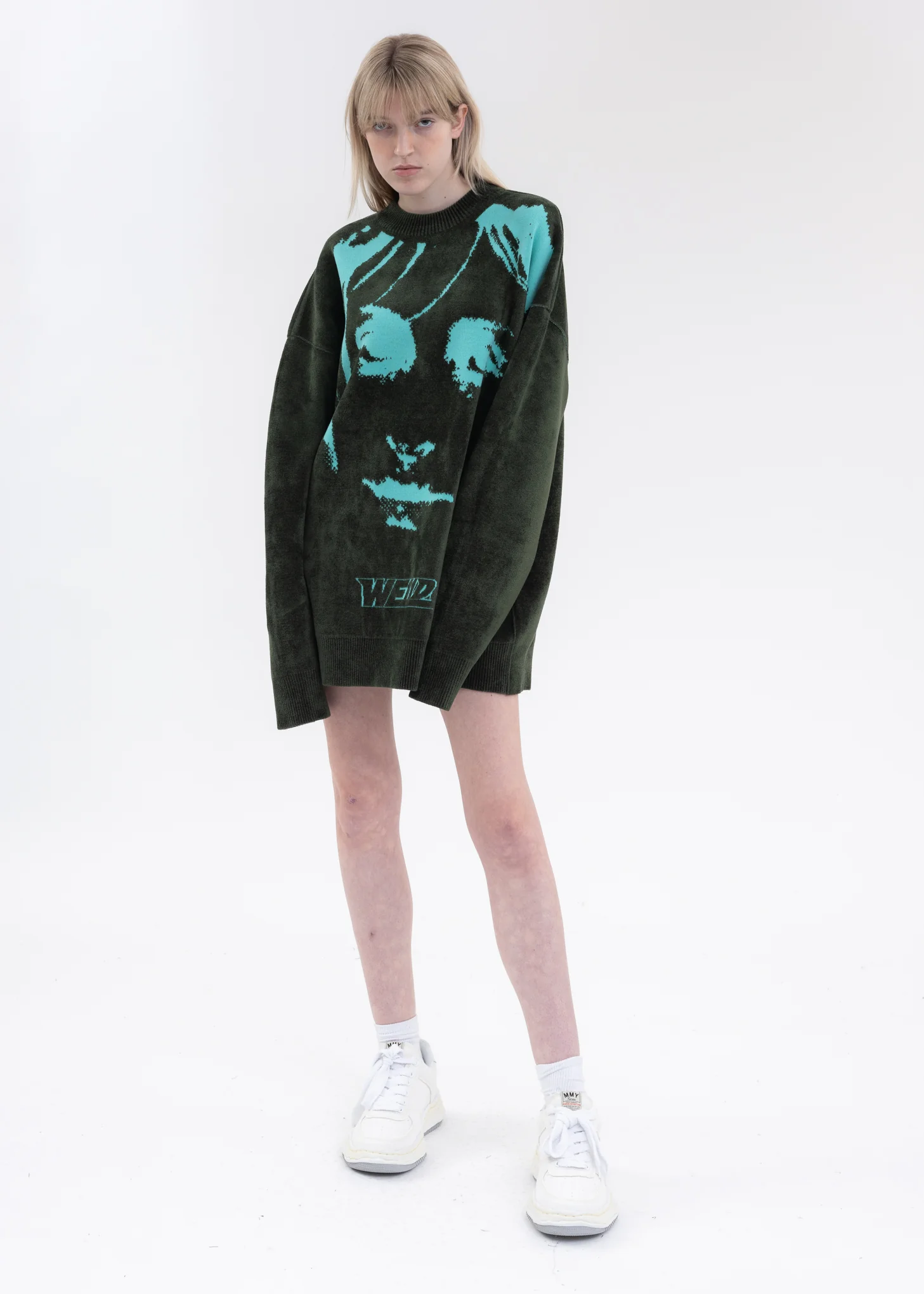 KHAKI REVERSIBLE JACQUARD SWEATER - Image 6