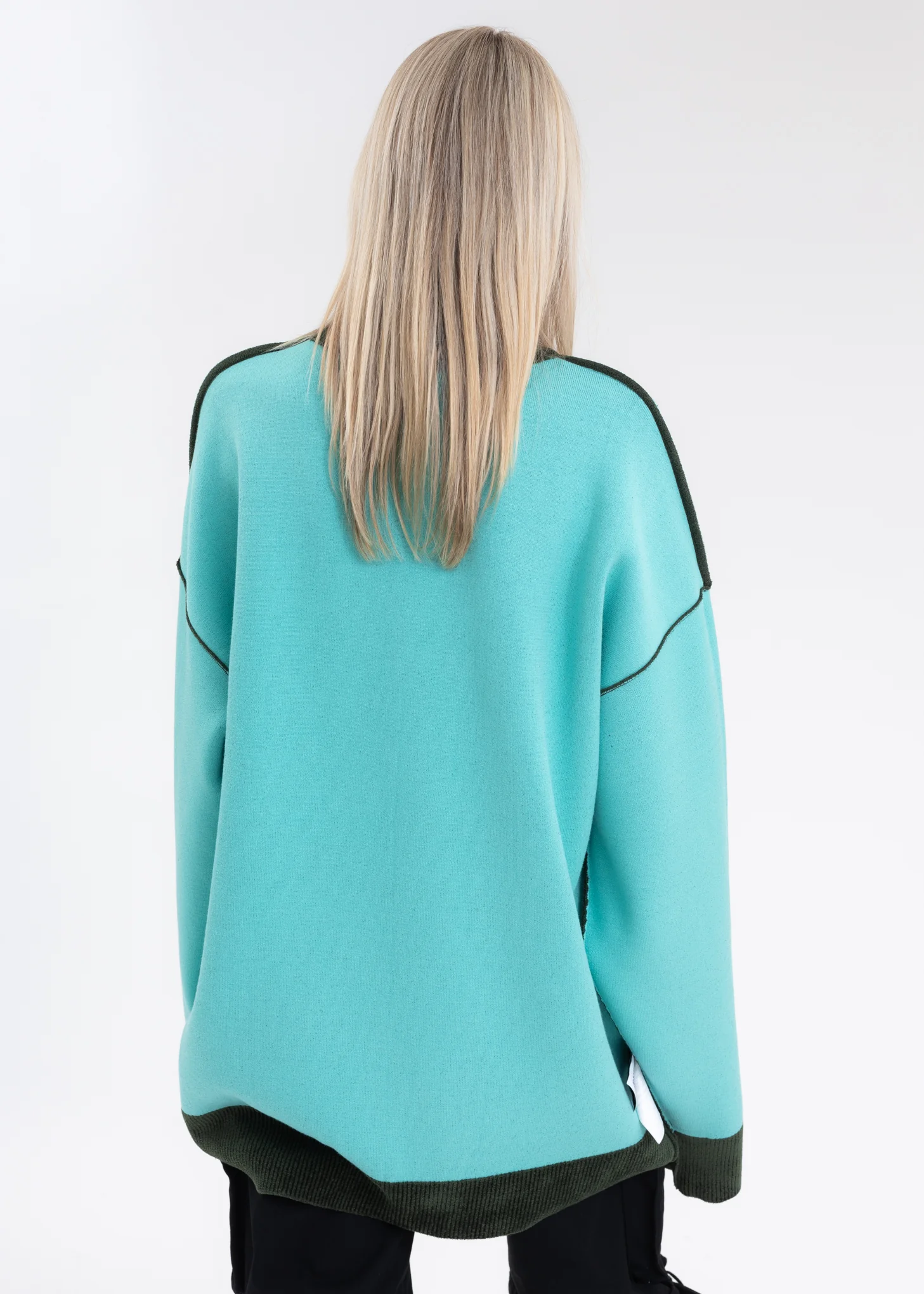KHAKI REVERSIBLE JACQUARD SWEATER - Image 8