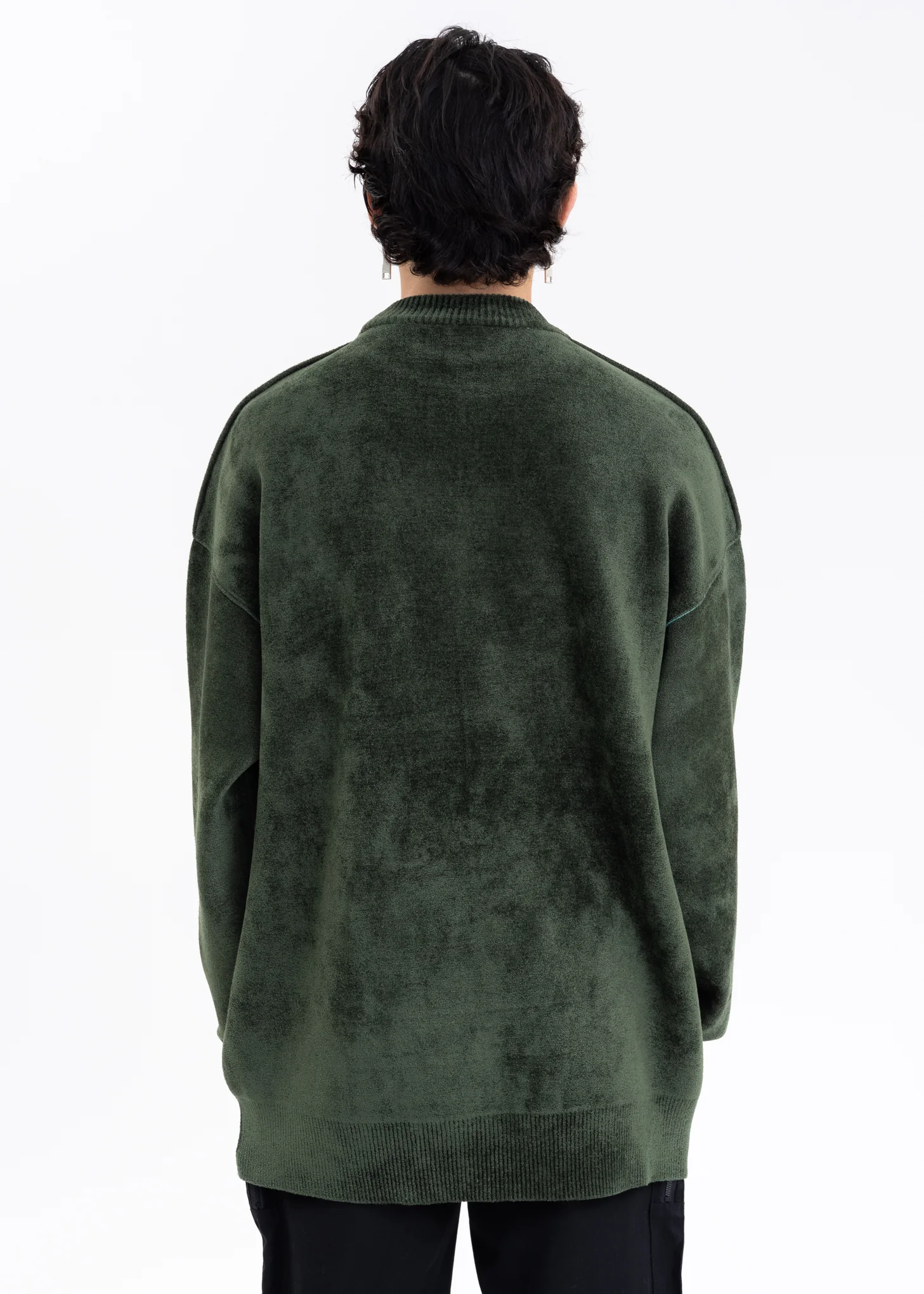 KHAKI REVERSIBLE JACQUARD SWEATER - Image 4
