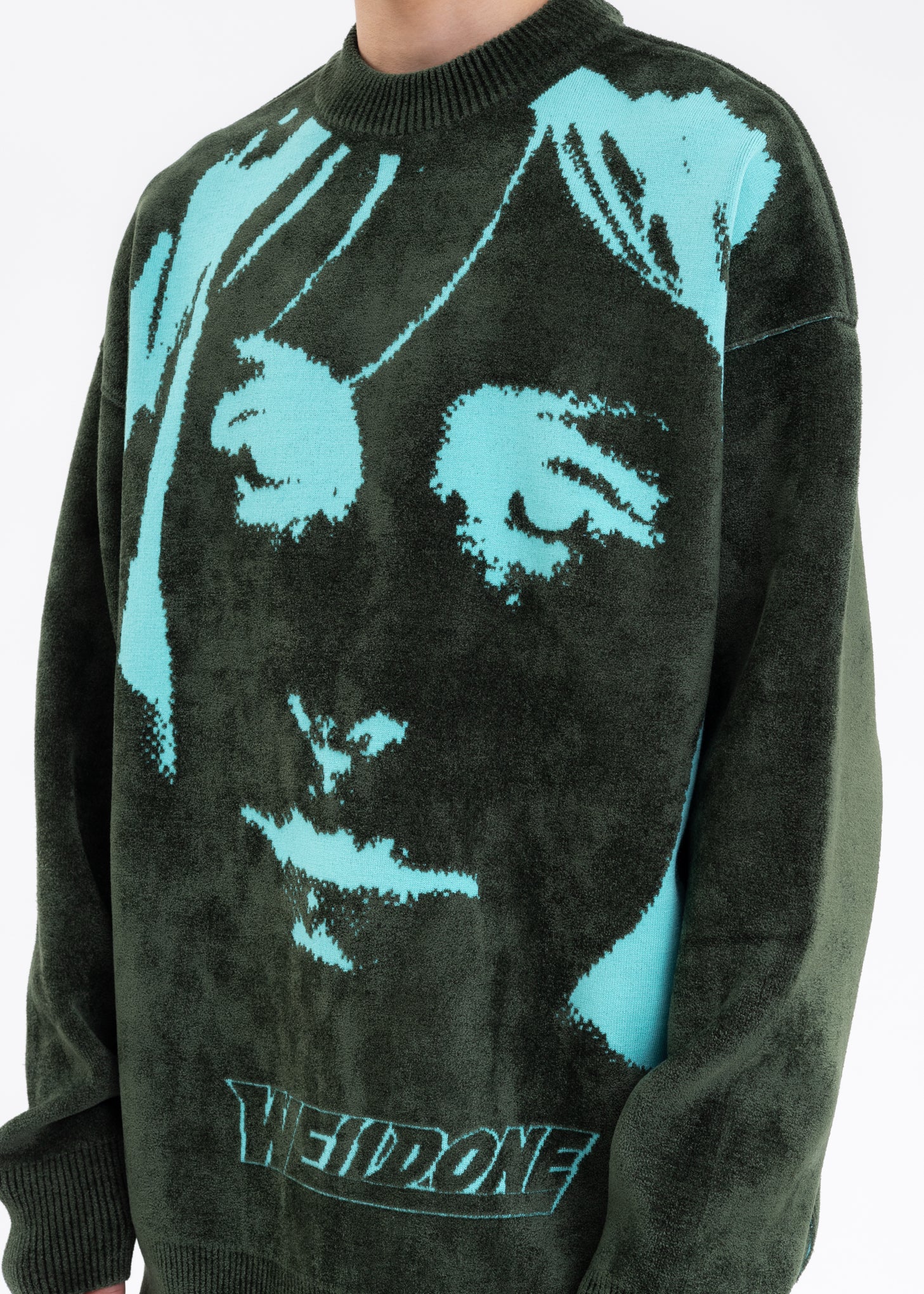 KHAKI REVERSIBLE JACQUARD SWEATER - Image 5