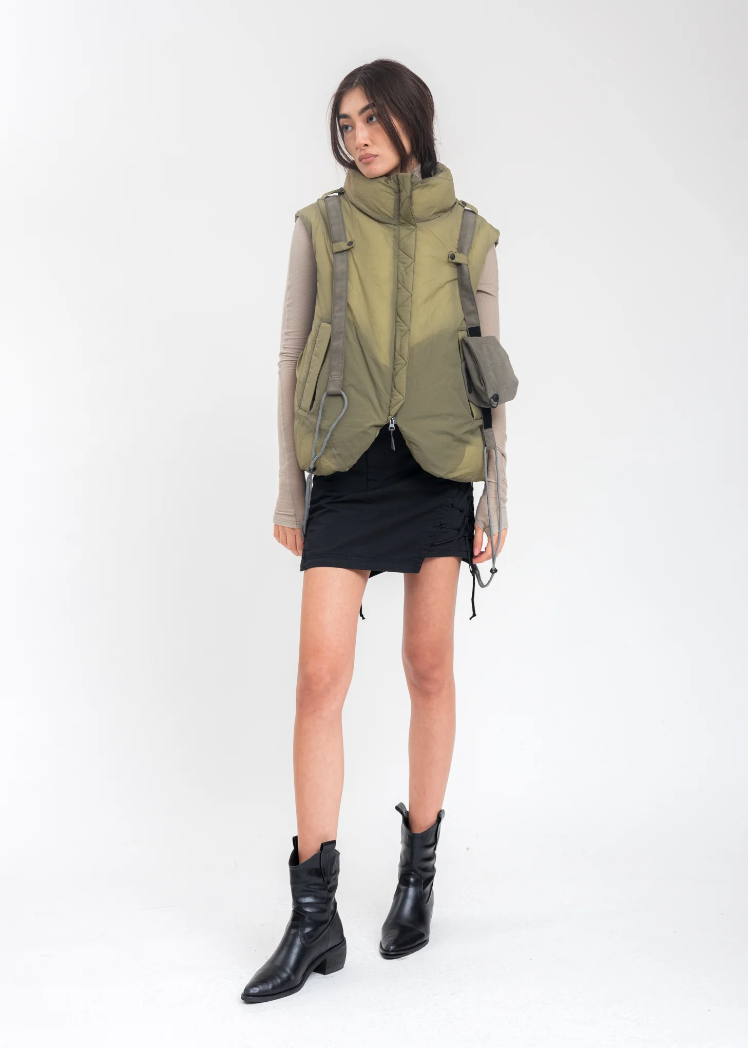 Khaki Reversible Padded Vest - Image 12