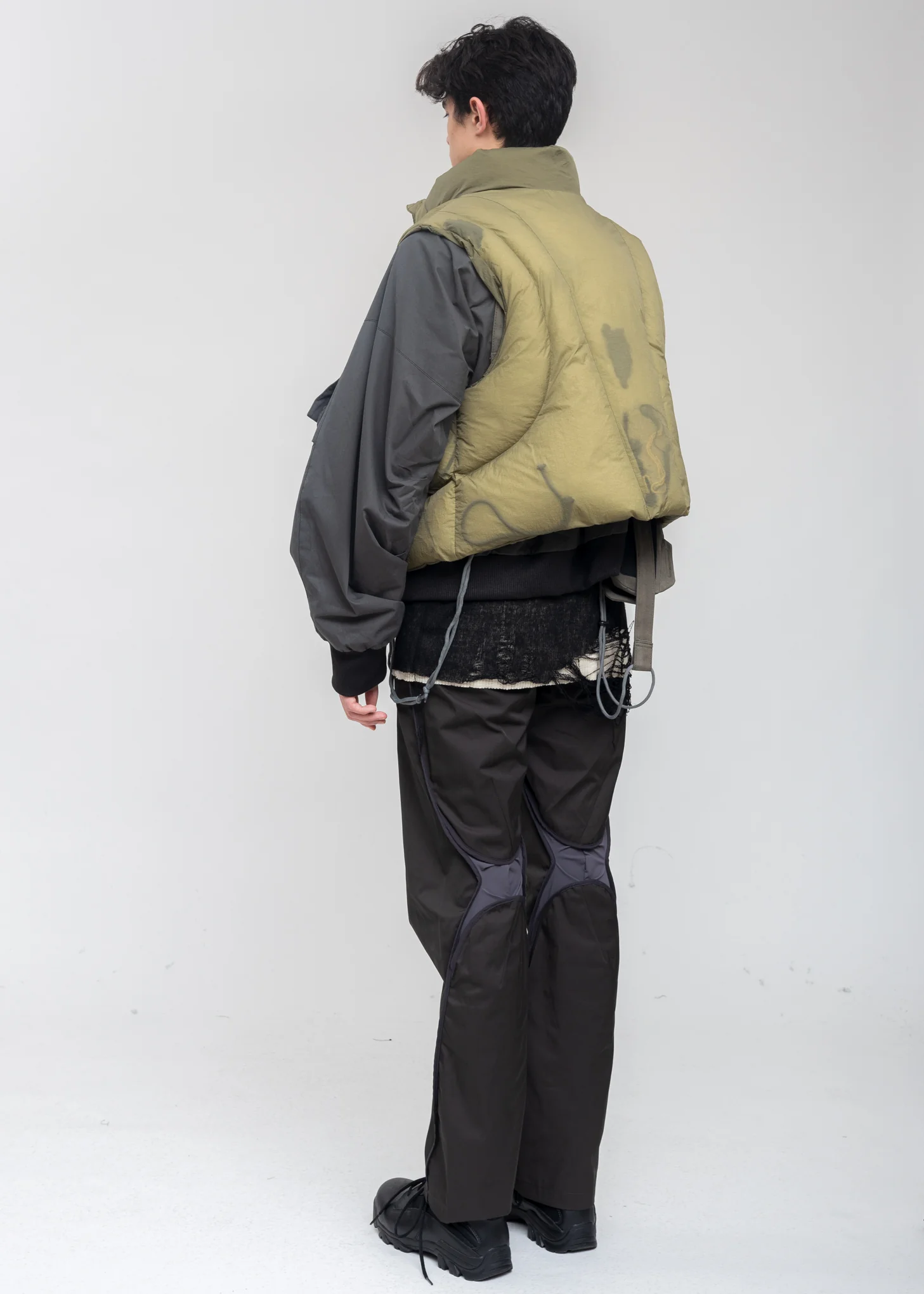 Khaki Reversible Padded Vest - Image 11