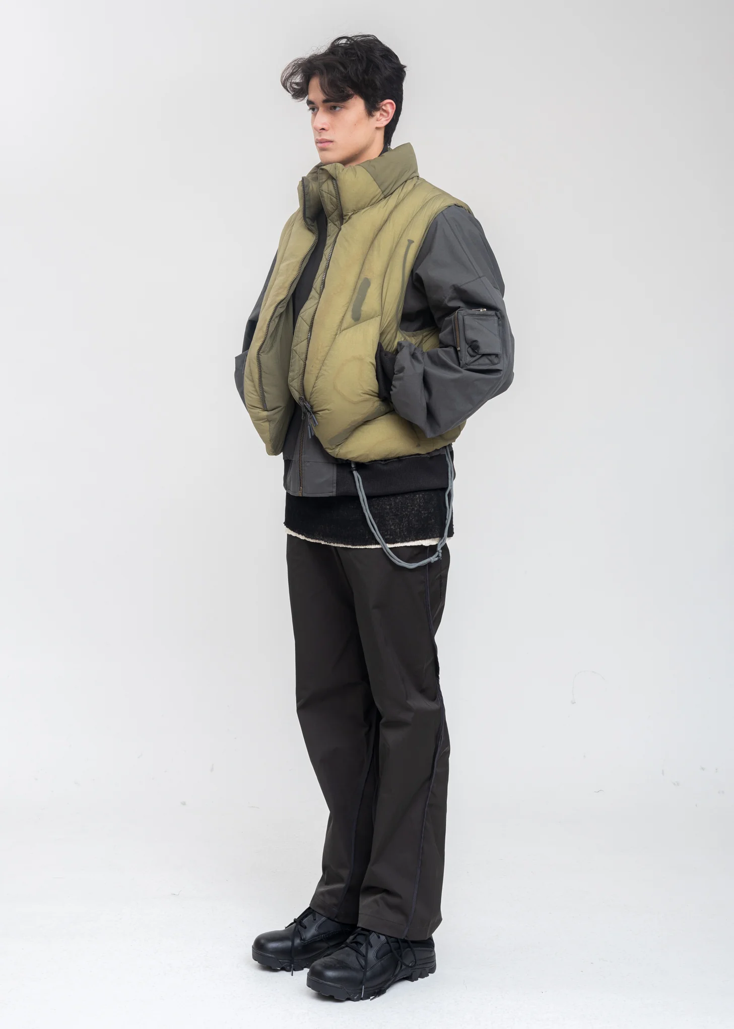 Khaki Reversible Padded Vest - Image 12