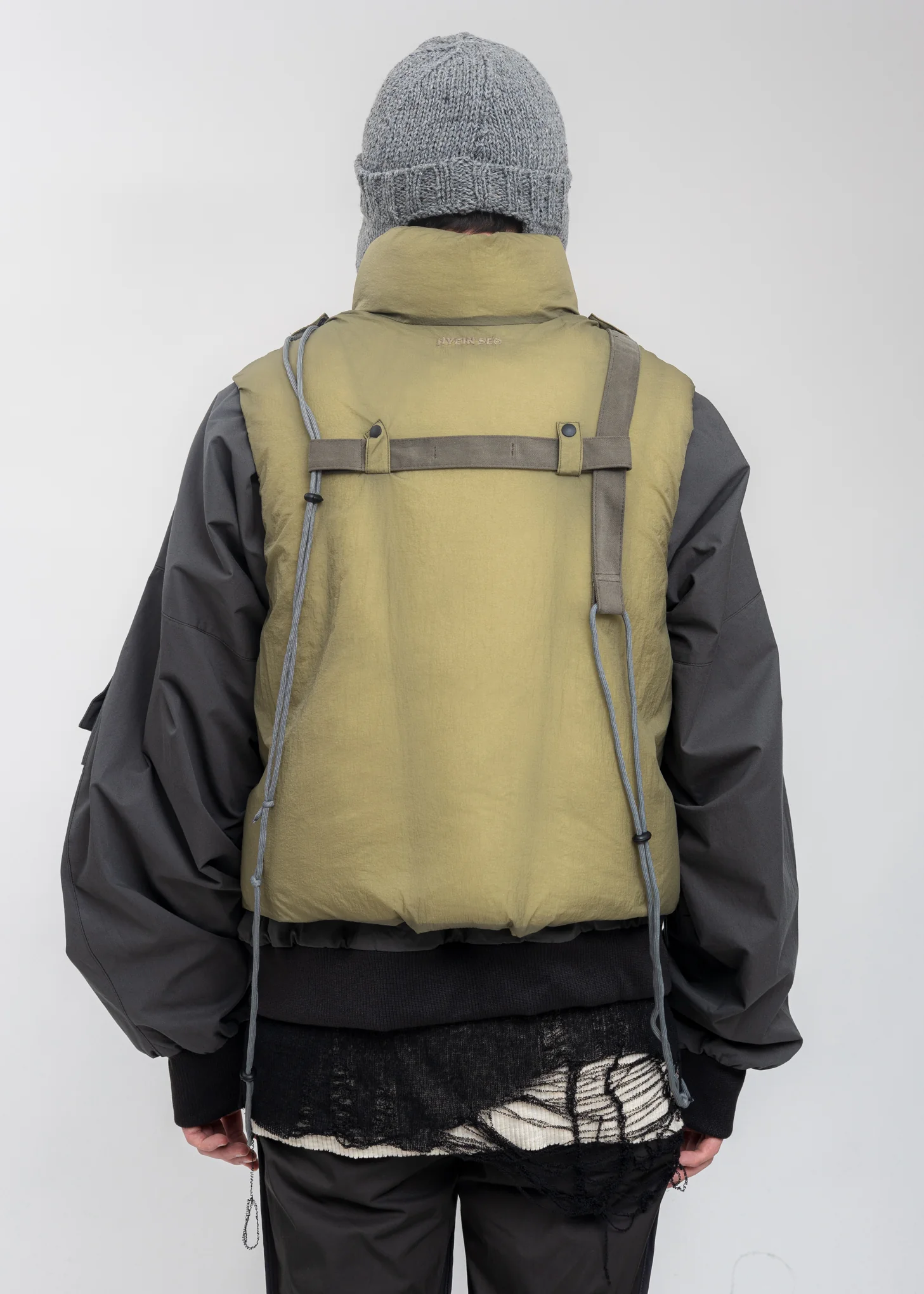 Khaki Reversible Padded Vest - Image 5
