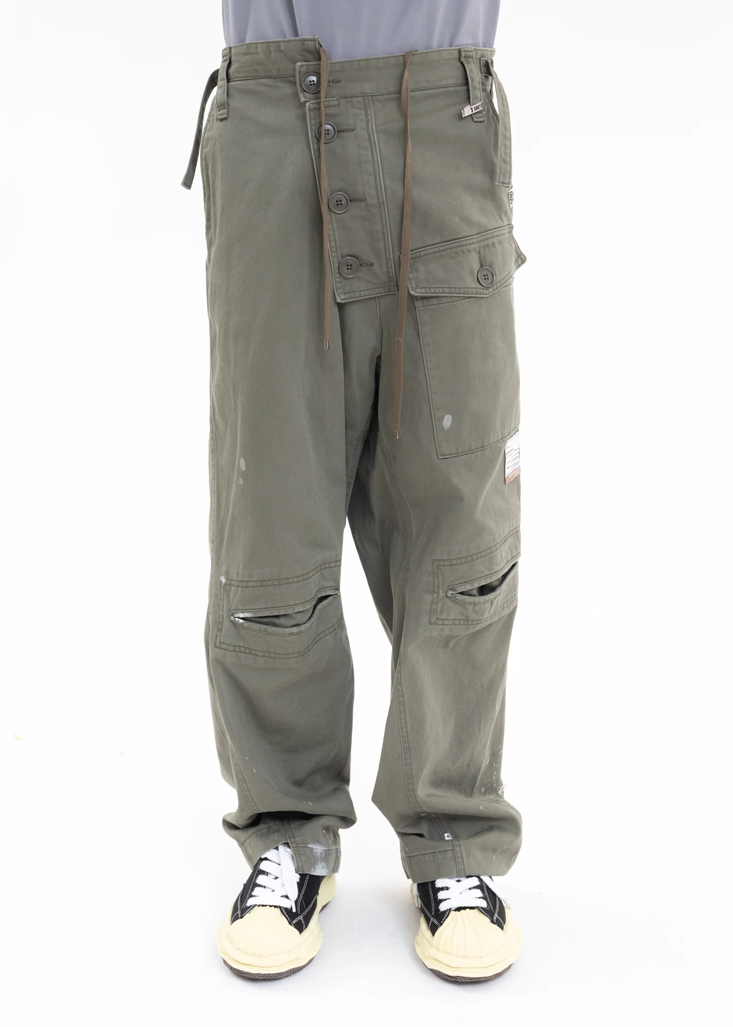 Khaki Slide Piece Military Pants